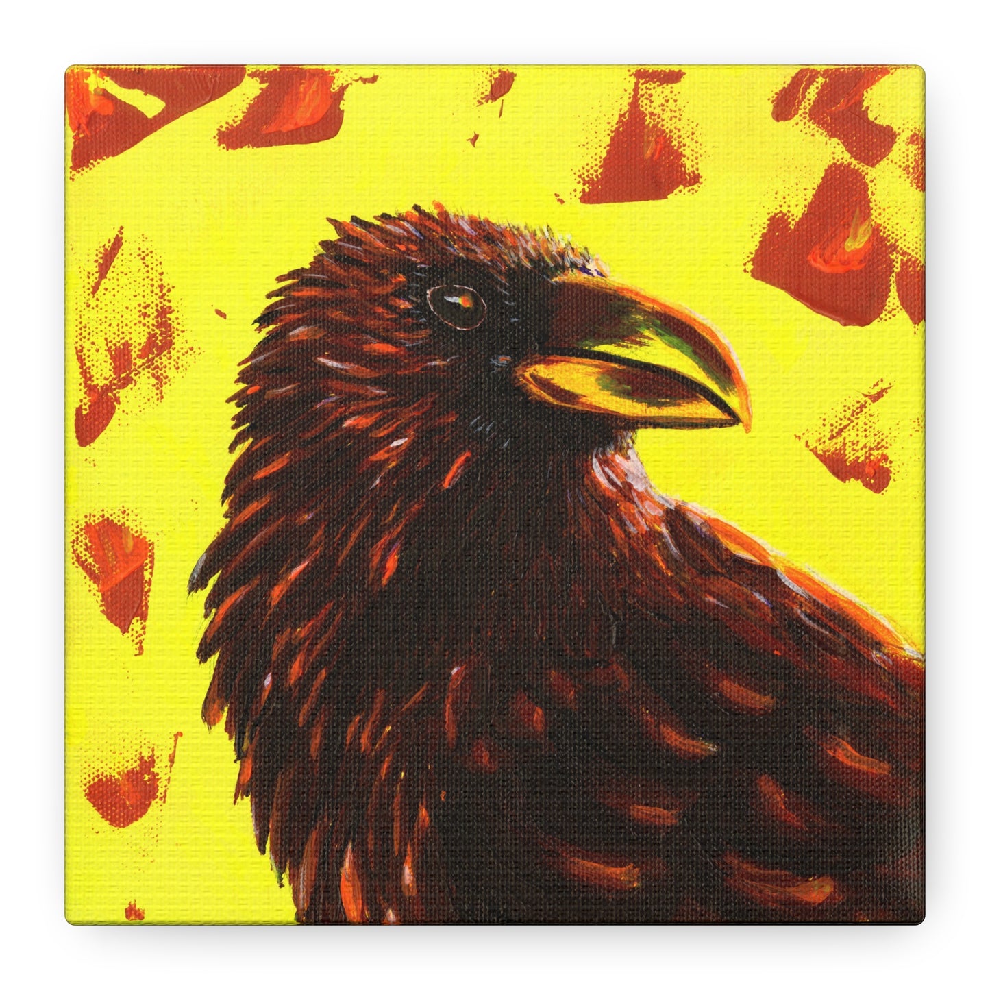 Murder 5 – Crow Painting on Wrap-around Canvas by Andy Carlson