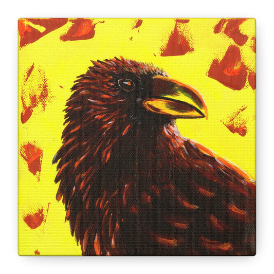 Murder 5 – Crow Painting Print on Wrap-around Canvas by Andy Carlson