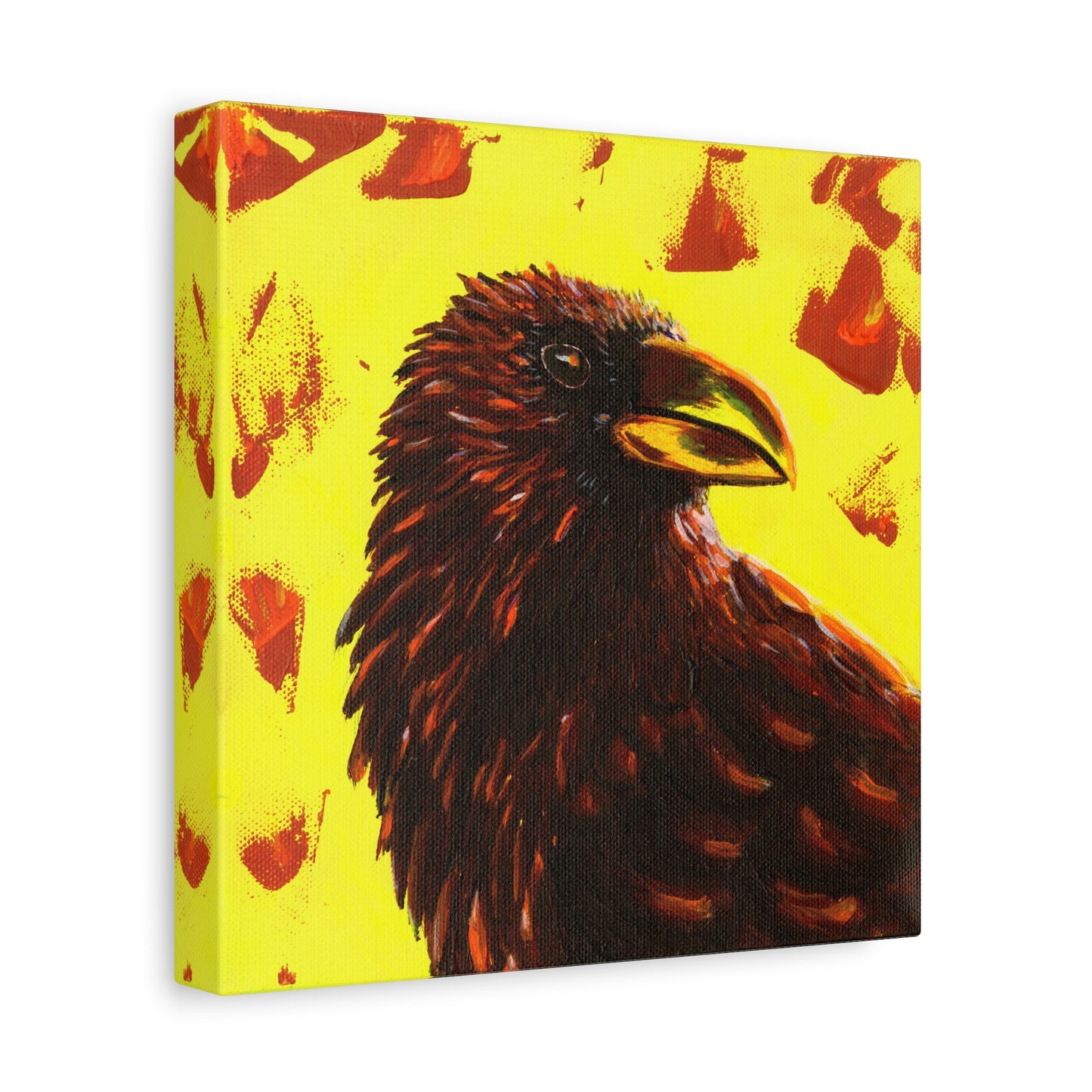 Murder 5 – Crow Painting on Wrap-around Canvas by Andy Carlson