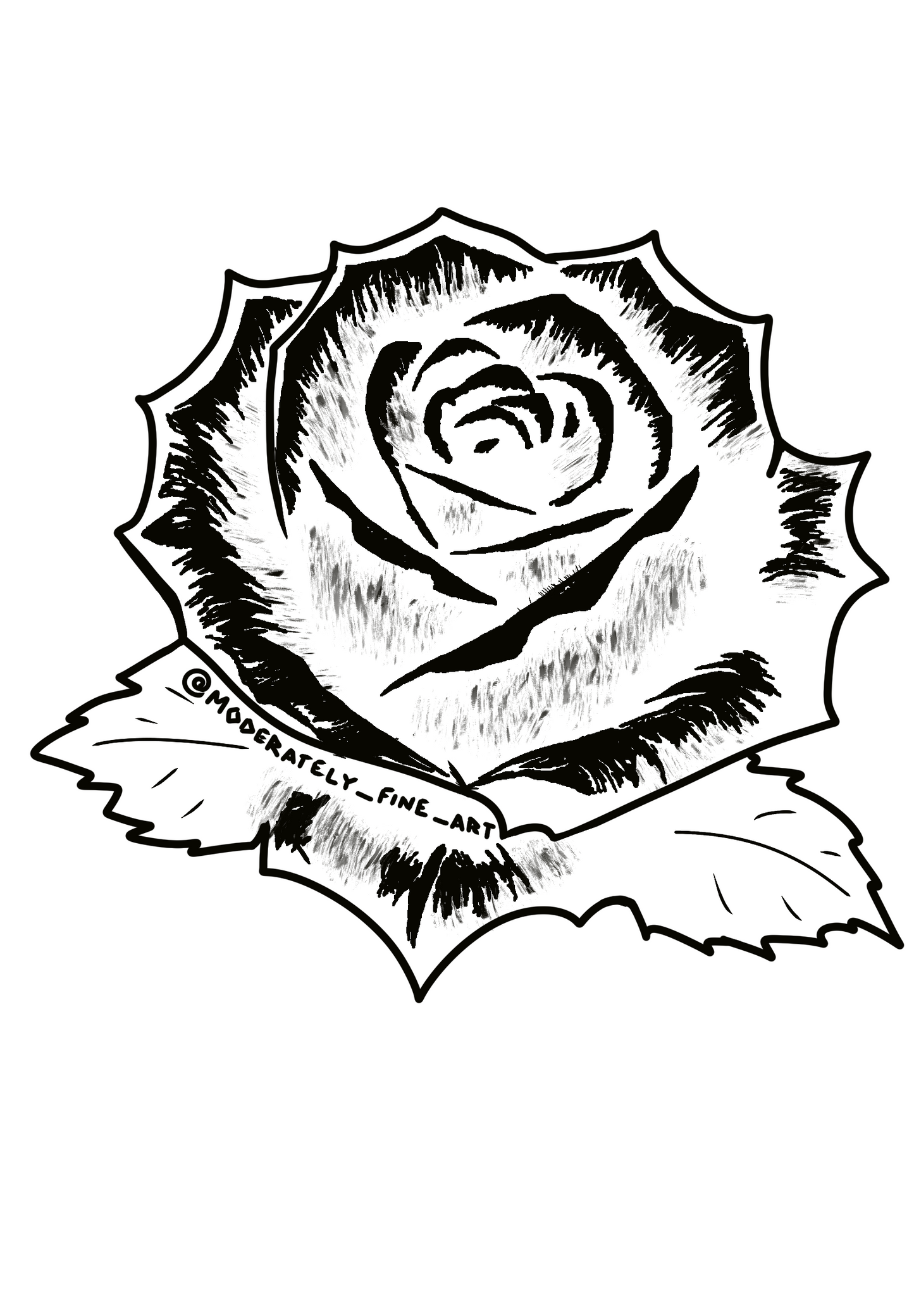 Rose Sticker – Original Design by Andy Carlson, Moderately Fine Art