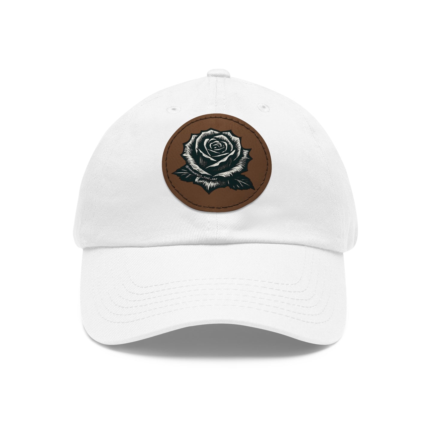 Stylish Dad Hat with Leather Rose Patch
