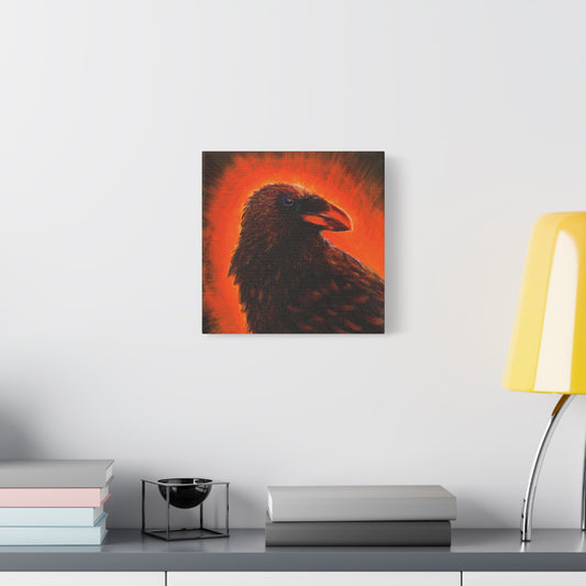 Murder 4 – Crow Painting on Wrap-around Canvas by Andy Carlson