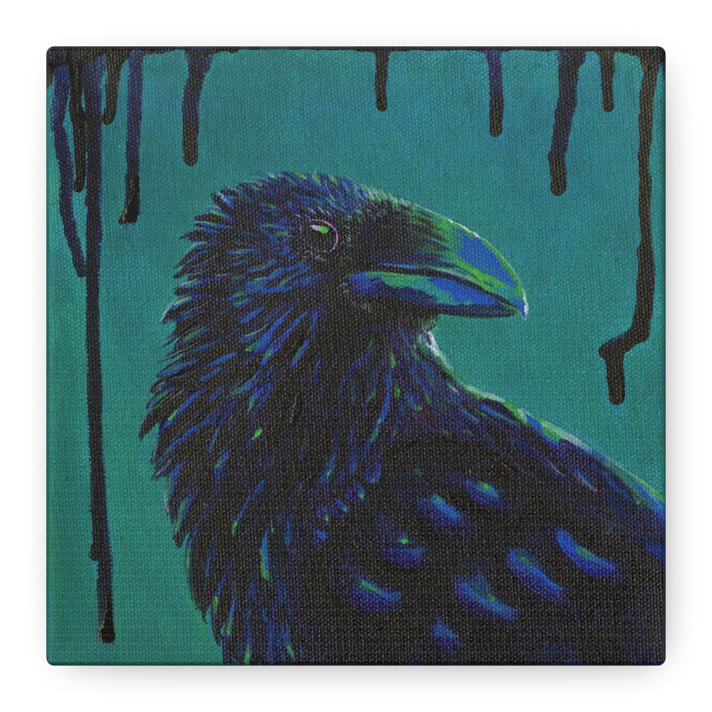 Murder 6 – Crow Painting on Wrap-around Canvas by Andy Carlson