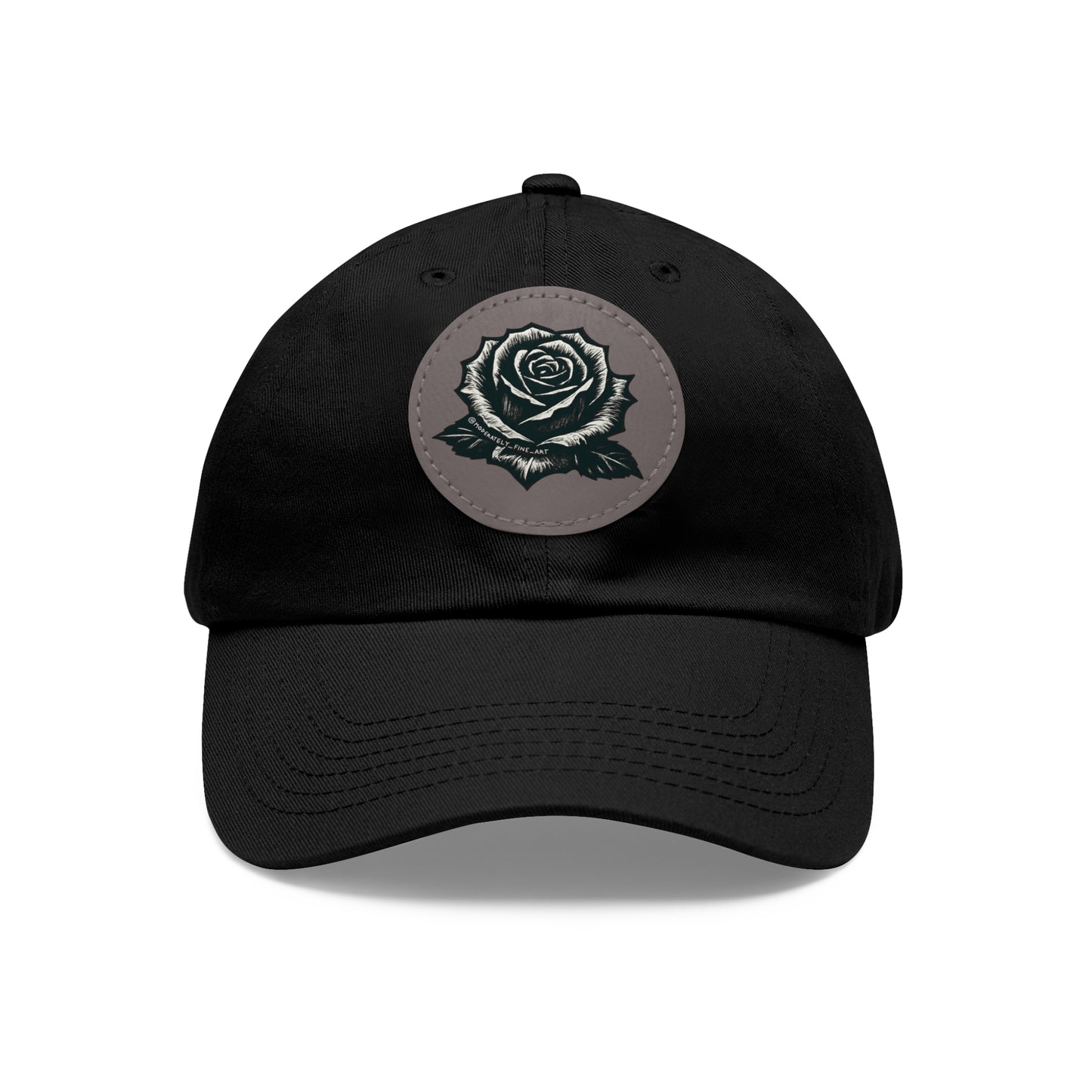 Stylish Dad Hat with Leather Rose Patch