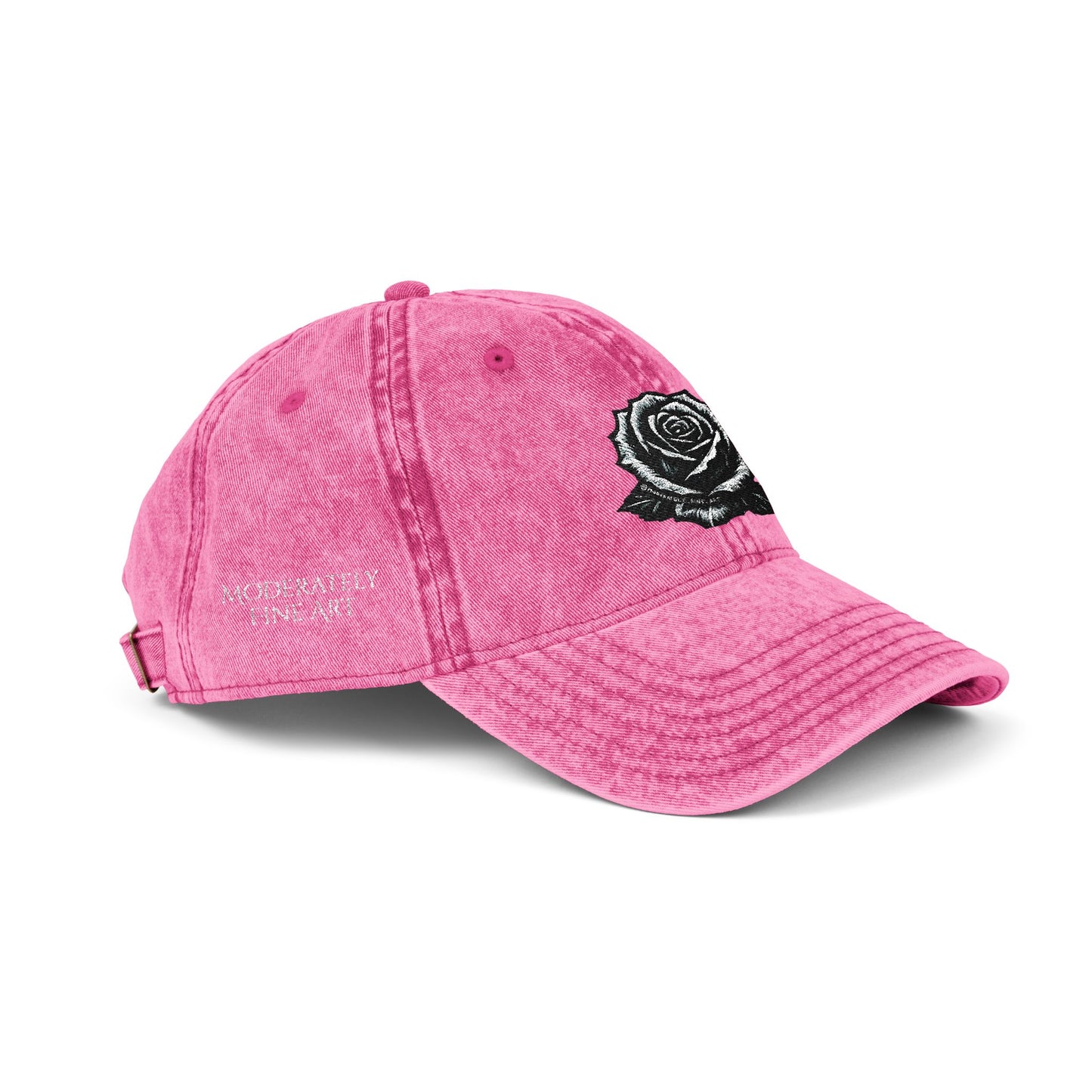 Embroidered Vintage Cap with Rose Design by Andy Carlson