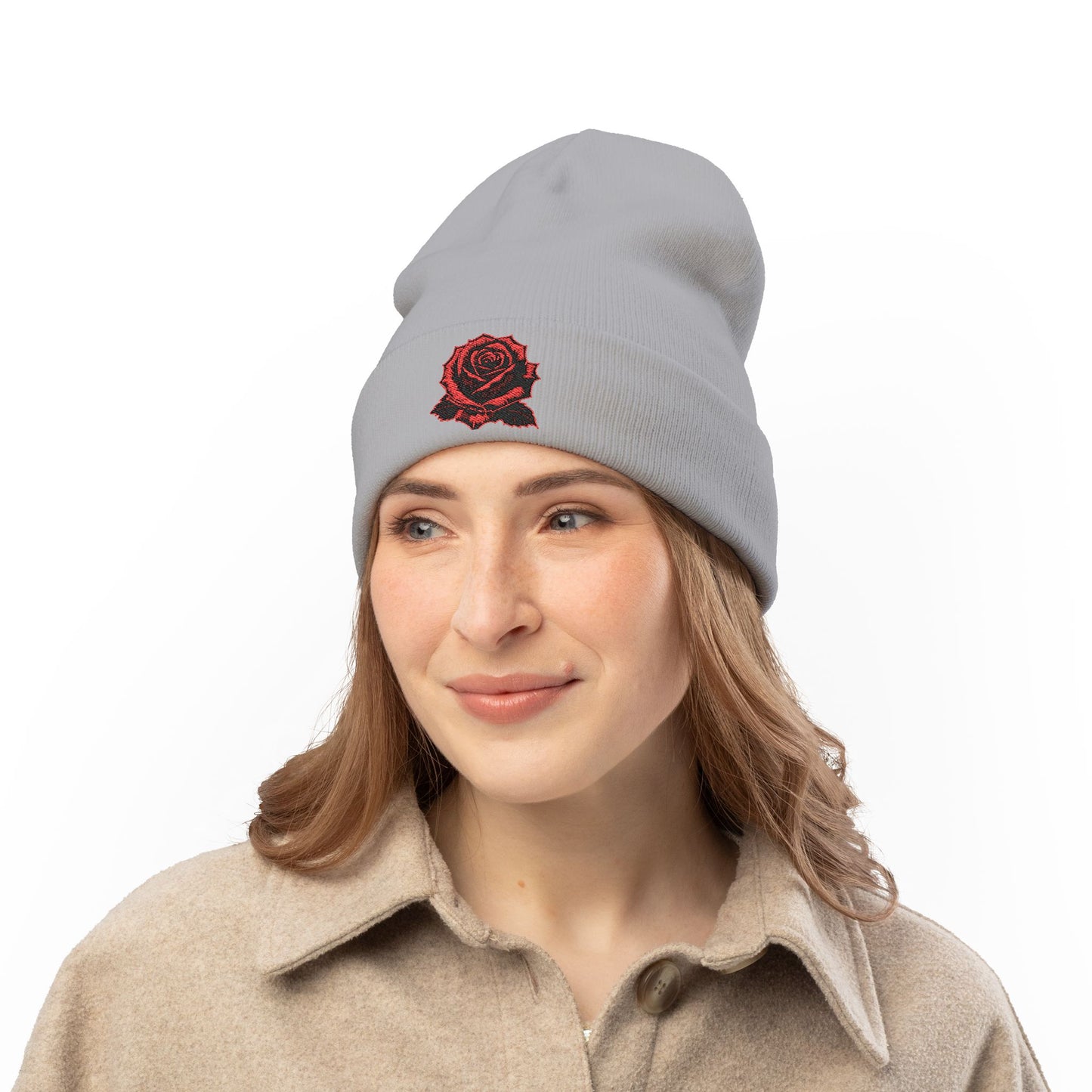 Beanie- Red Rose Design