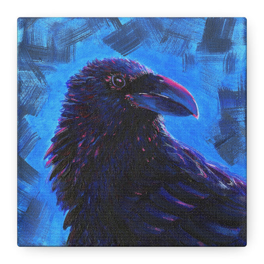 Murder 2 – Crow Painting Print on Wrap-around Canvas by Andy Carlson