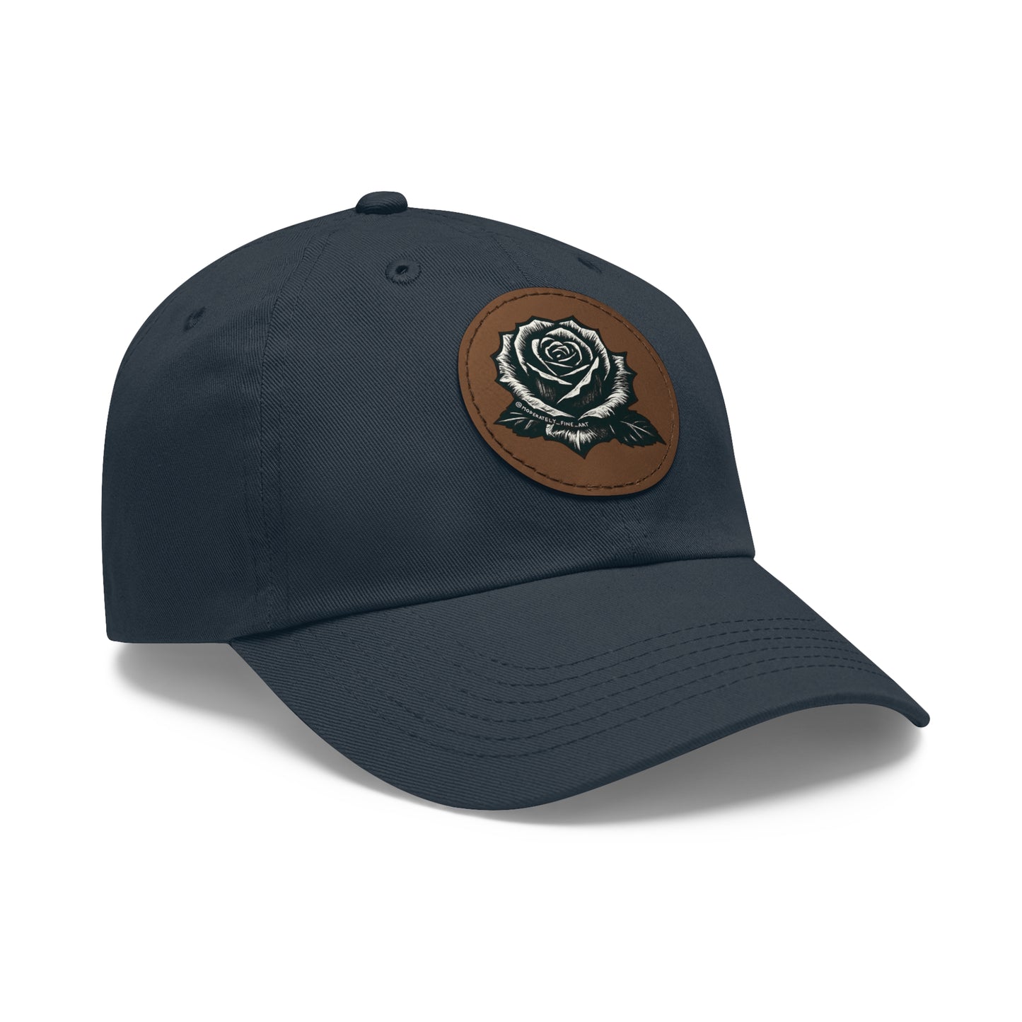 Stylish Dad Hat with Leather Rose Patch