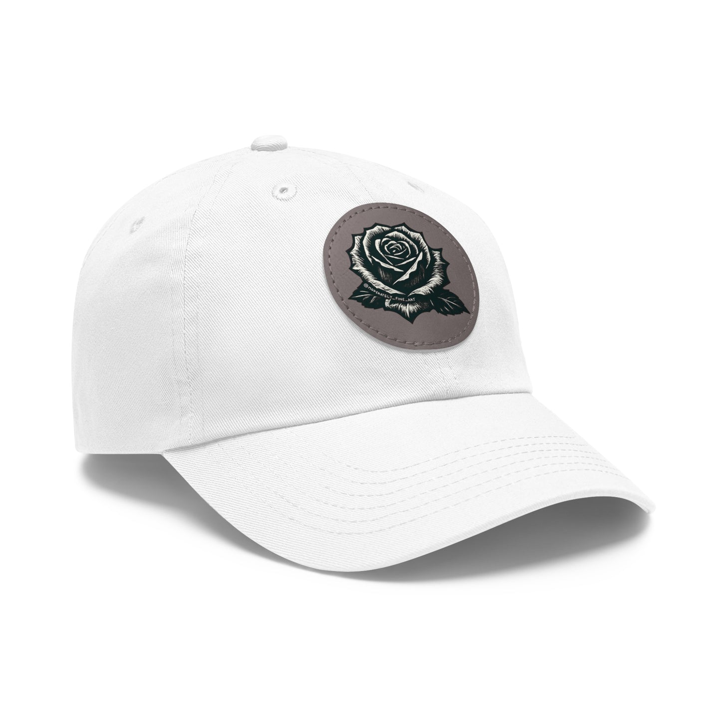 Stylish Dad Hat with Leather Rose Patch