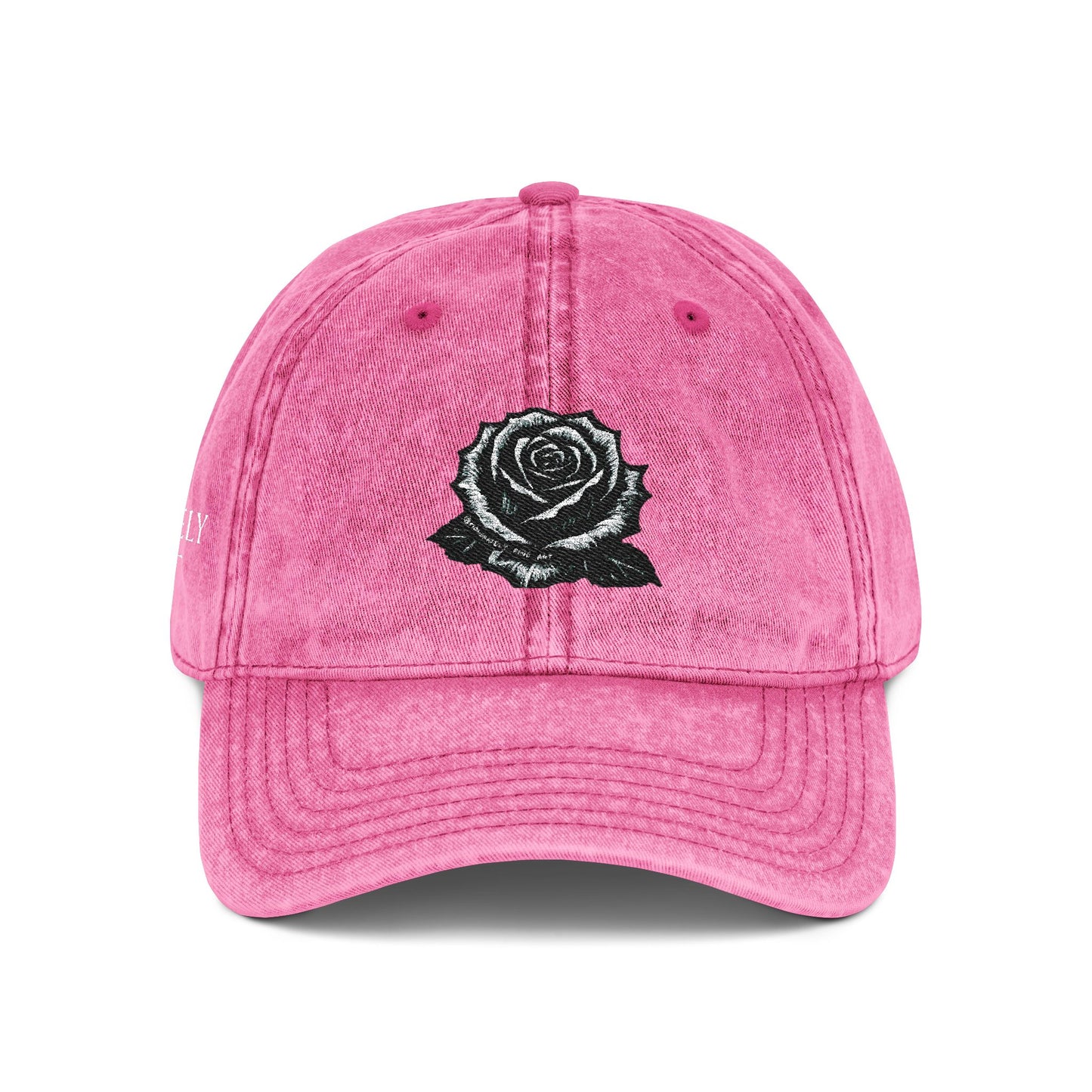 Embroidered Vintage Cap with Rose Design by Andy Carlson