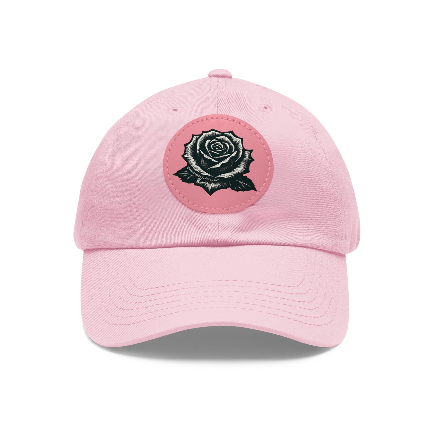 Stylish Dad Hat with Leather Rose Patch