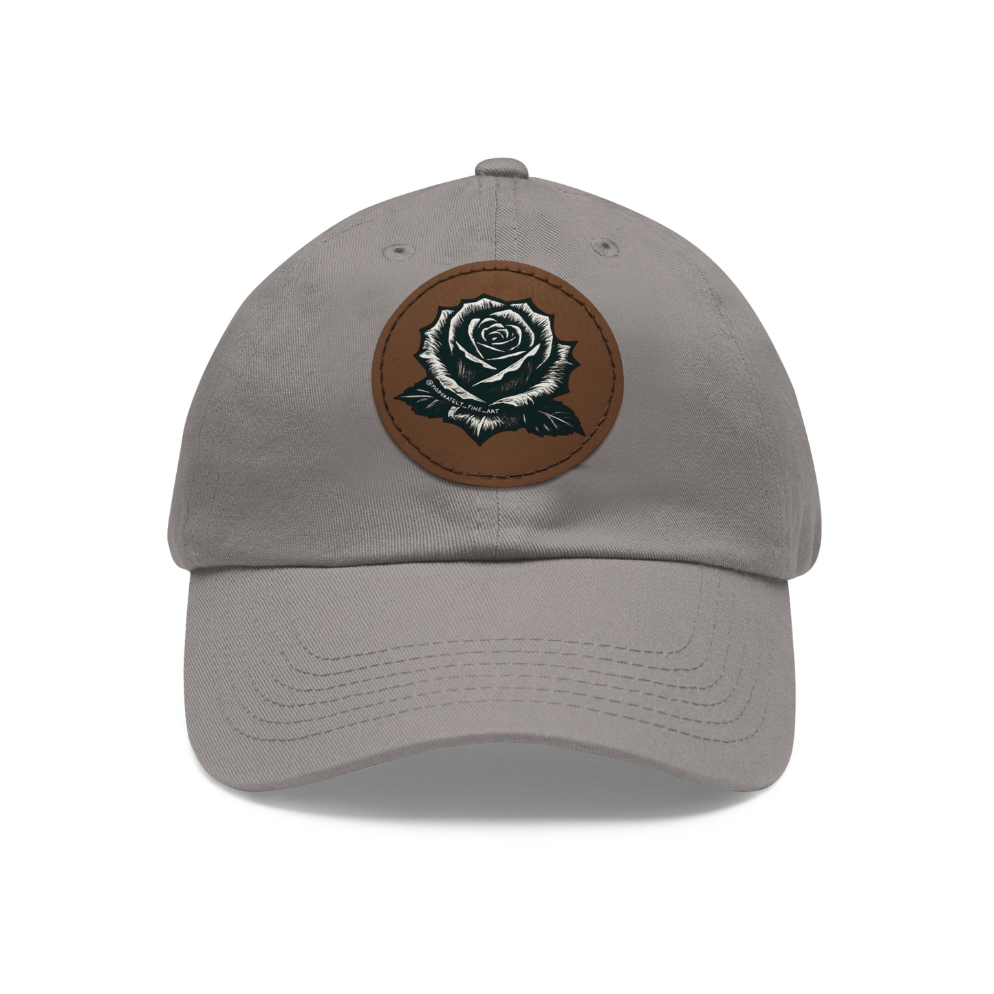 Stylish Dad Hat with Leather Rose Patch