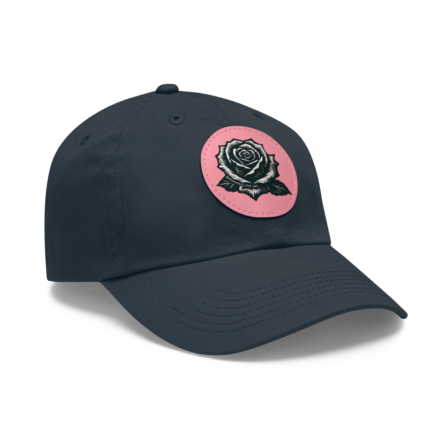 Stylish Dad Hat with Leather Rose Patch