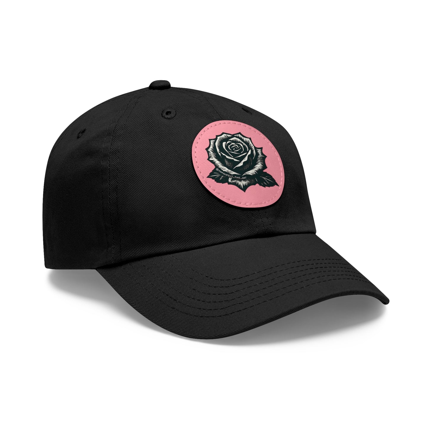 Stylish Dad Hat with Leather Rose Patch