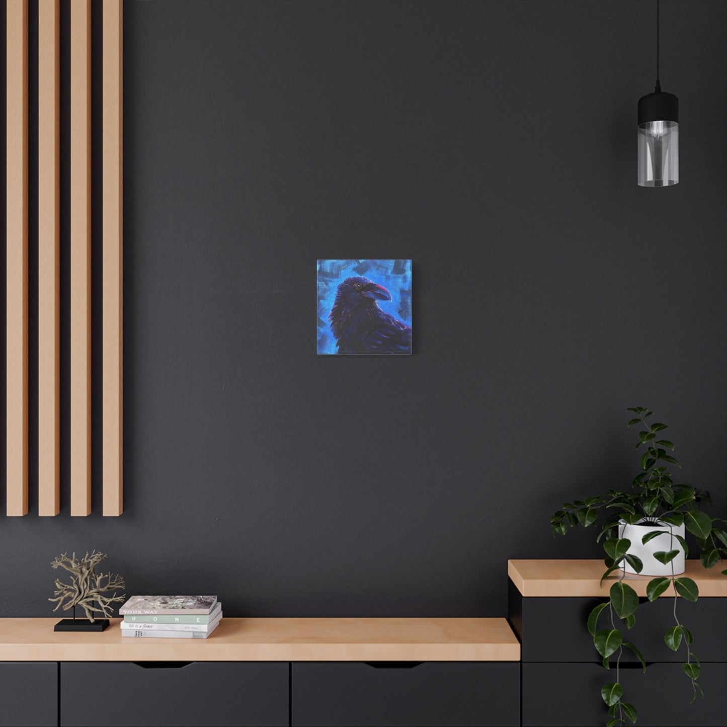 Murder 2 – Crow Painting on Wrap-around Canvas by Andy Carlson