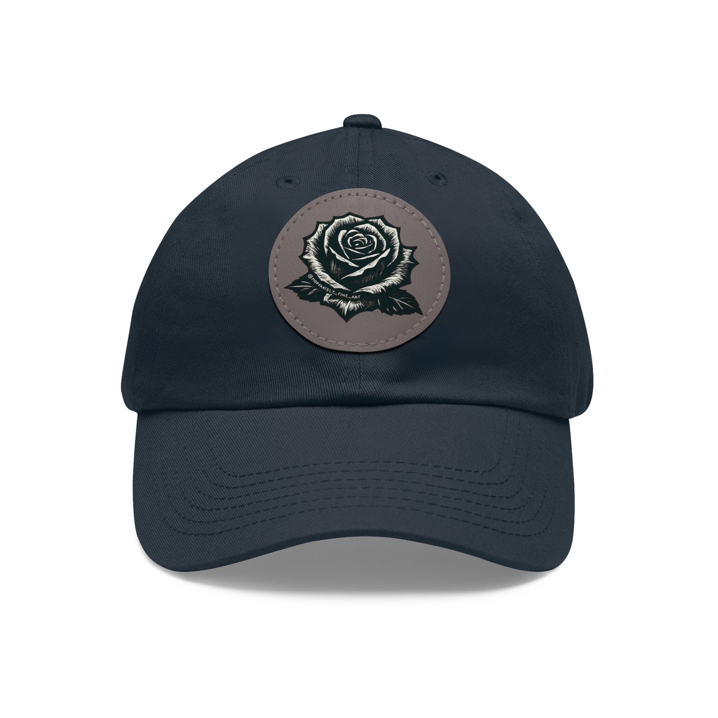 Stylish Dad Hat with Leather Rose Patch