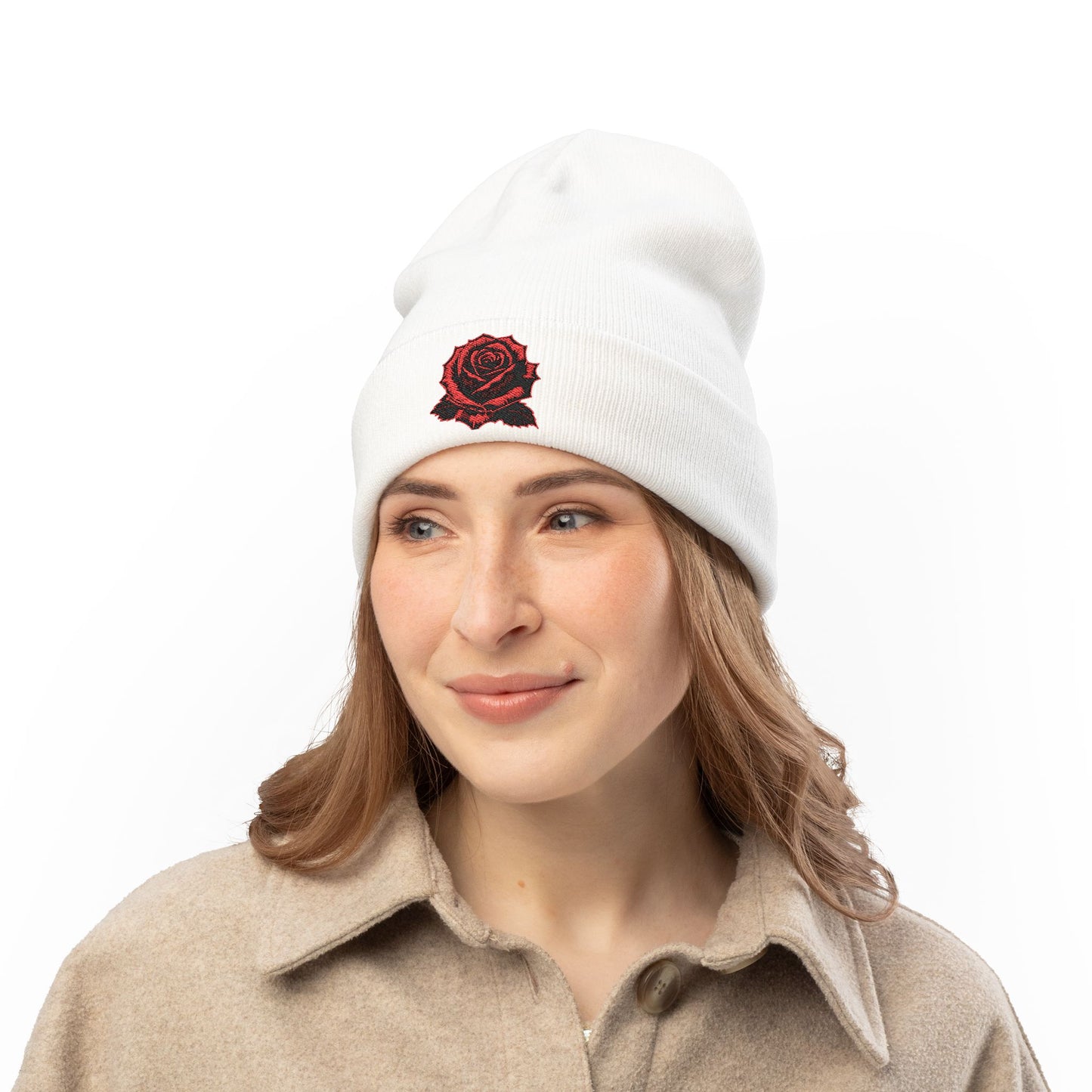 Beanie- Red Rose Design