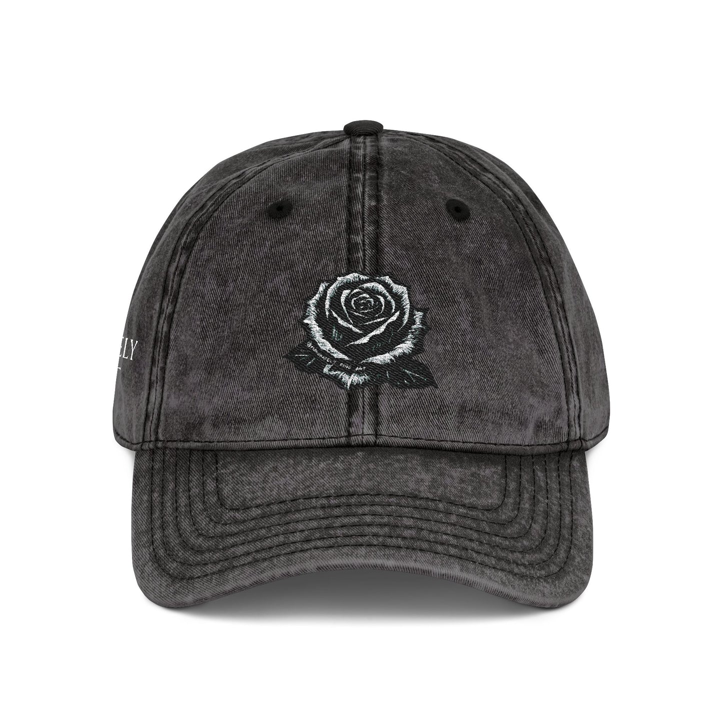 Embroidered Vintage Cap with Rose Design by Andy Carlson