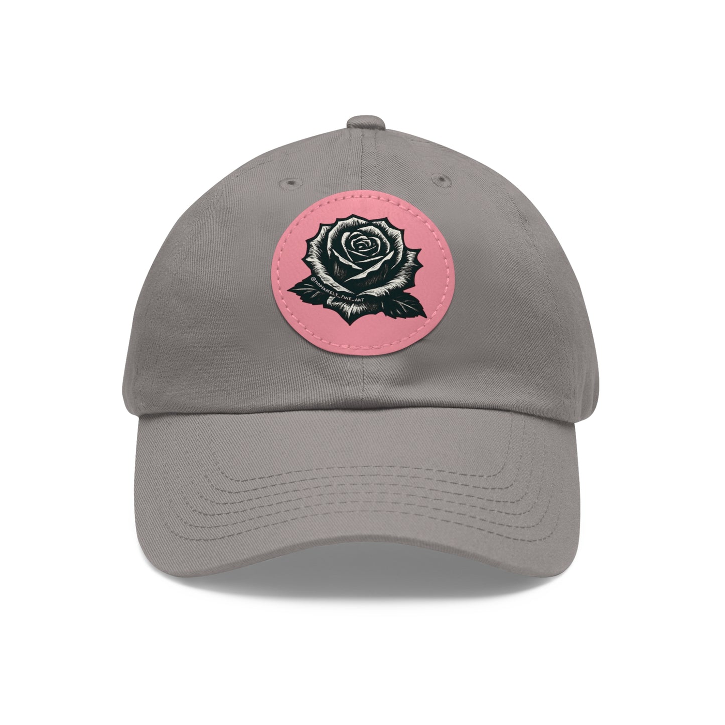 Stylish Dad Hat with Leather Rose Patch