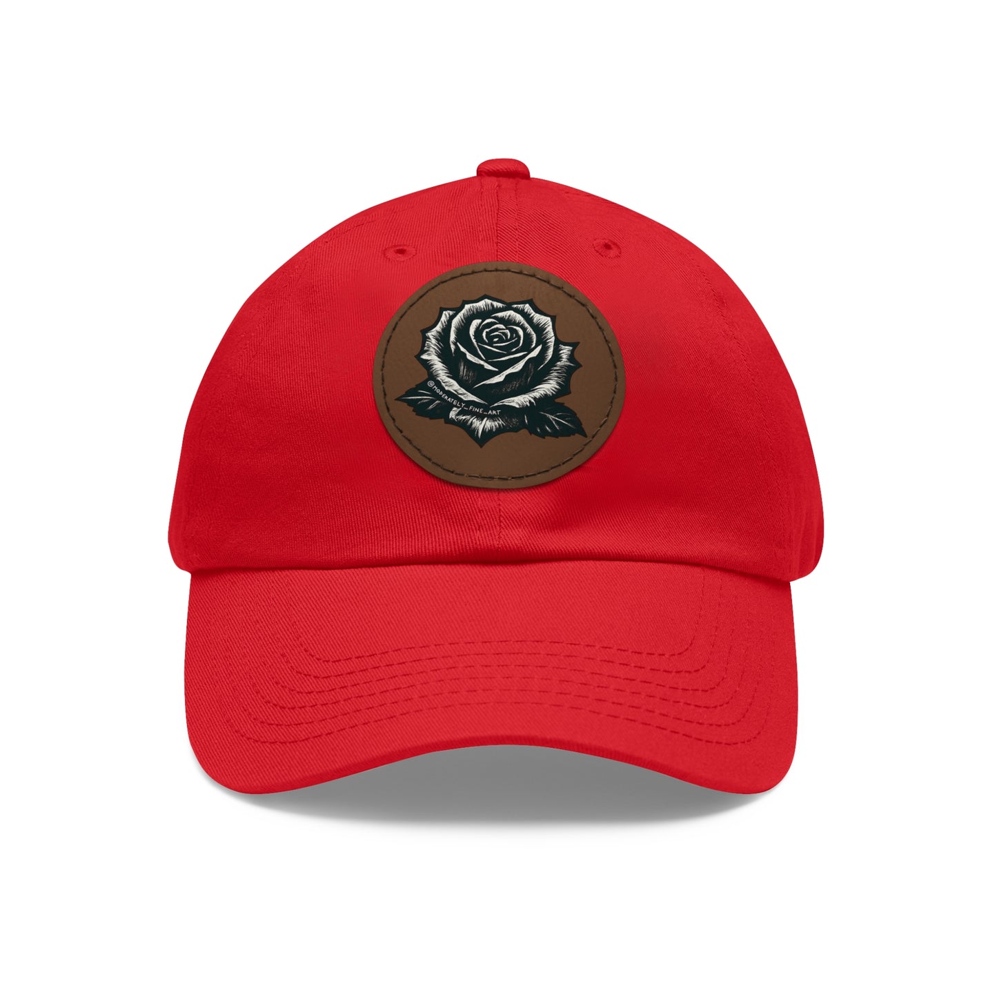 Stylish Dad Hat with Leather Rose Patch