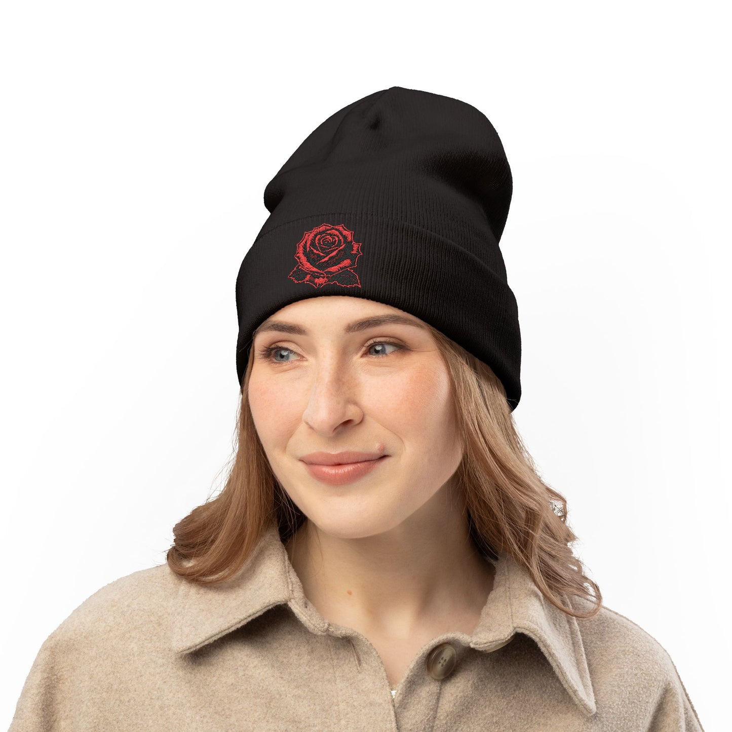 Beanie- Red Rose Design
