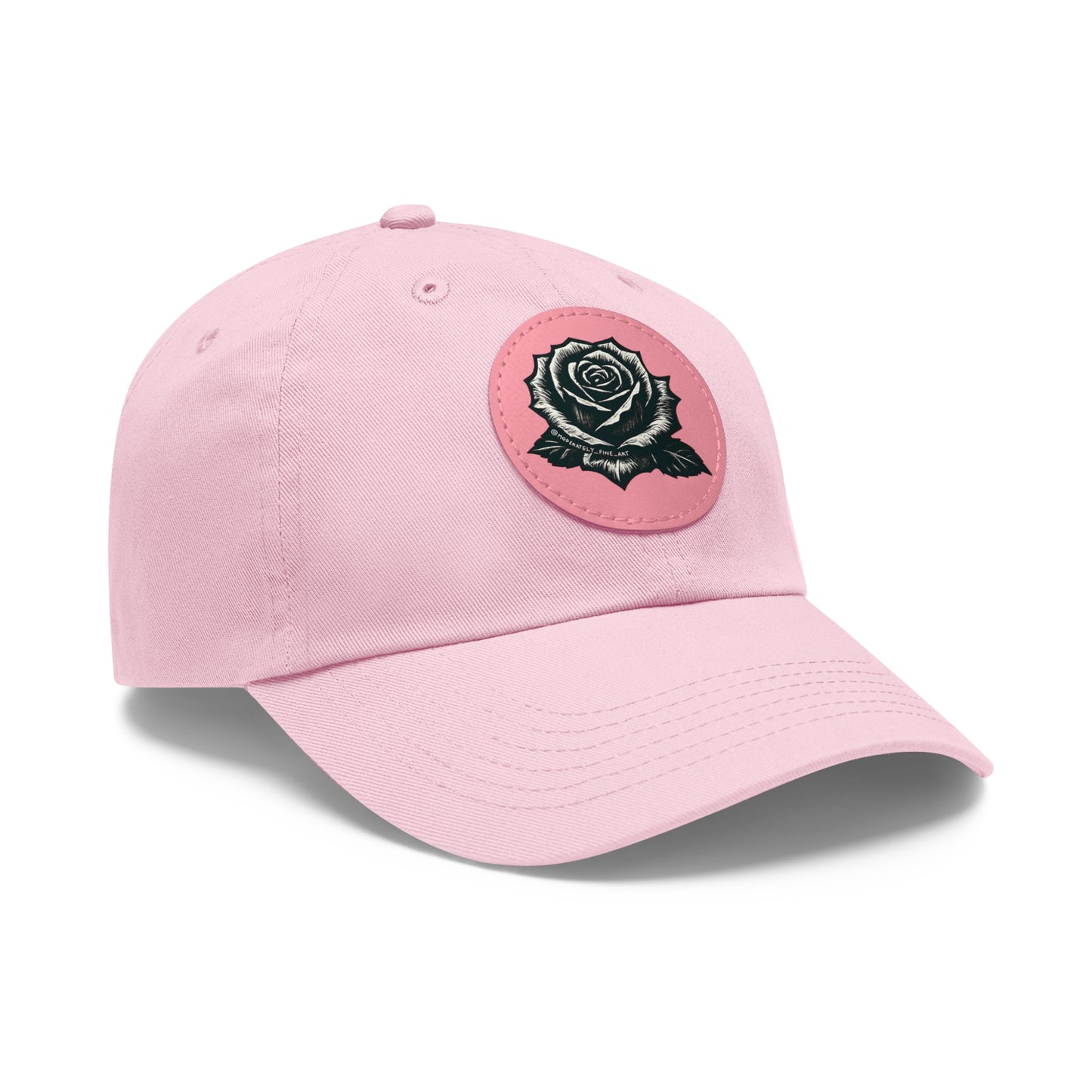 Stylish Dad Hat with Leather Rose Patch