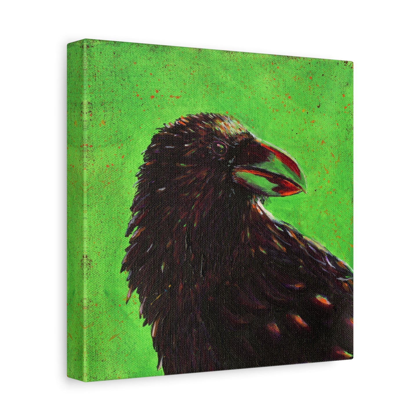 Murder 3 – Crow Painting on Wrap-around Canvas by Andy Carlson