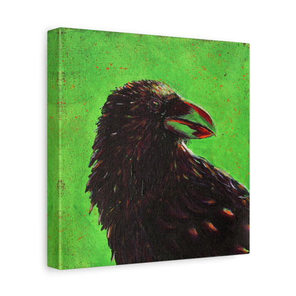 Murder 3 – Crow Painting Print on Wrap-around Canvas by Andy Carlson