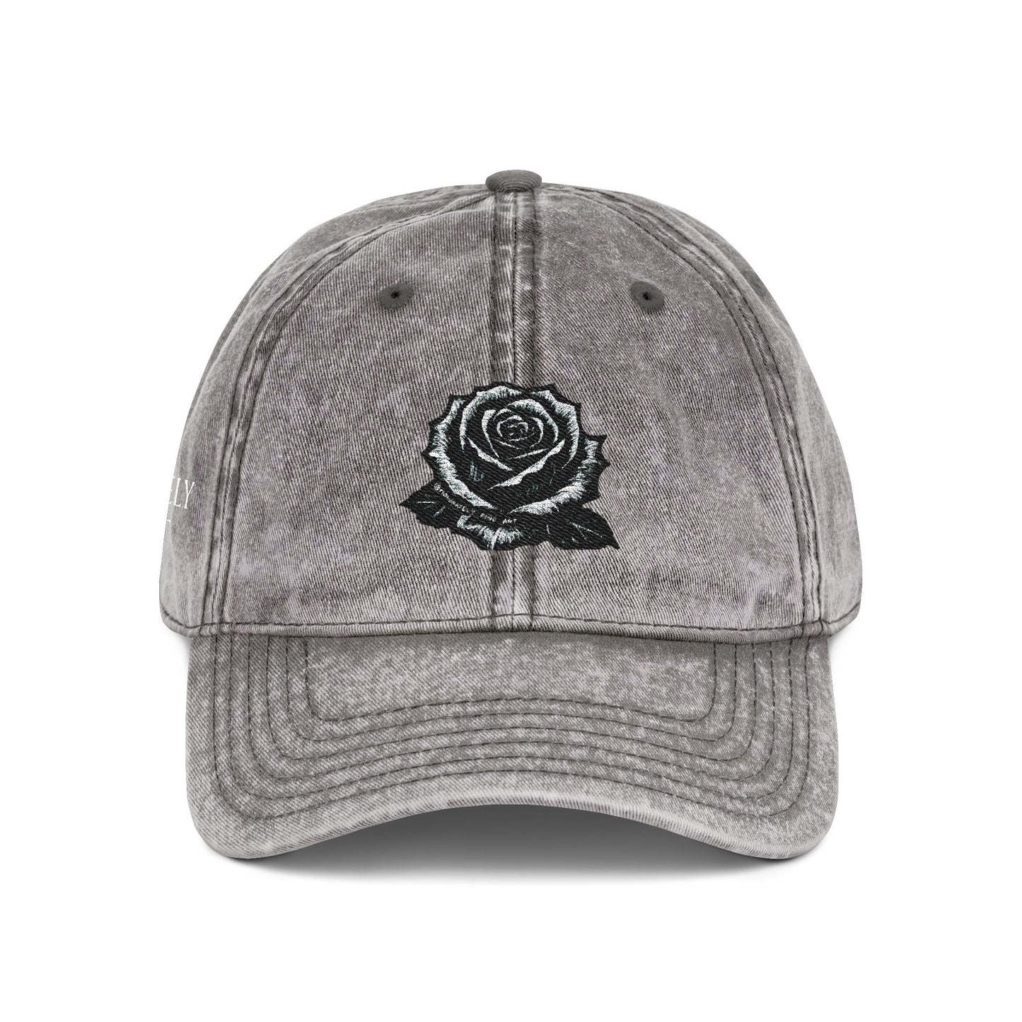 Embroidered Vintage Cap with Rose Design by Andy Carlson