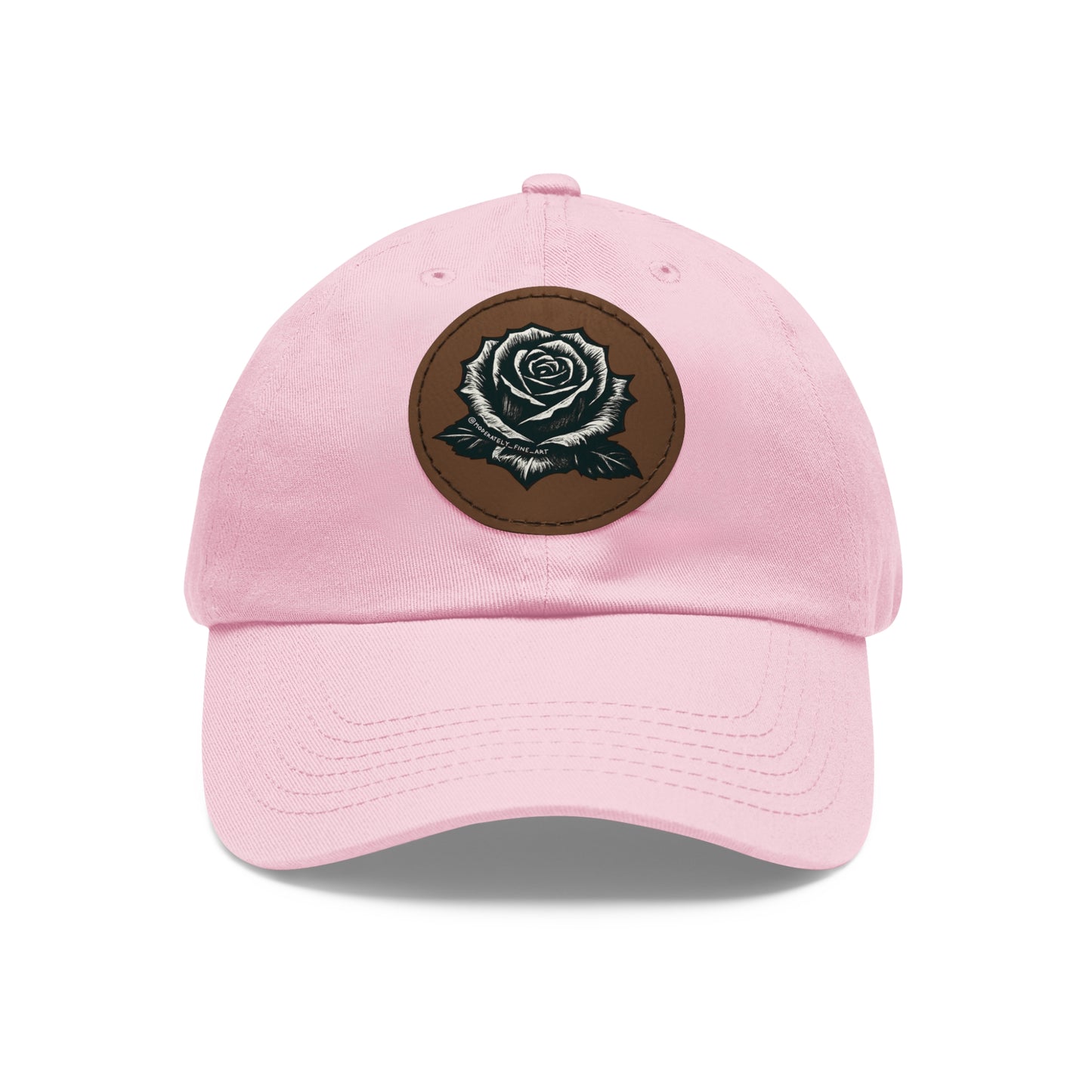 Stylish Dad Hat with Leather Rose Patch