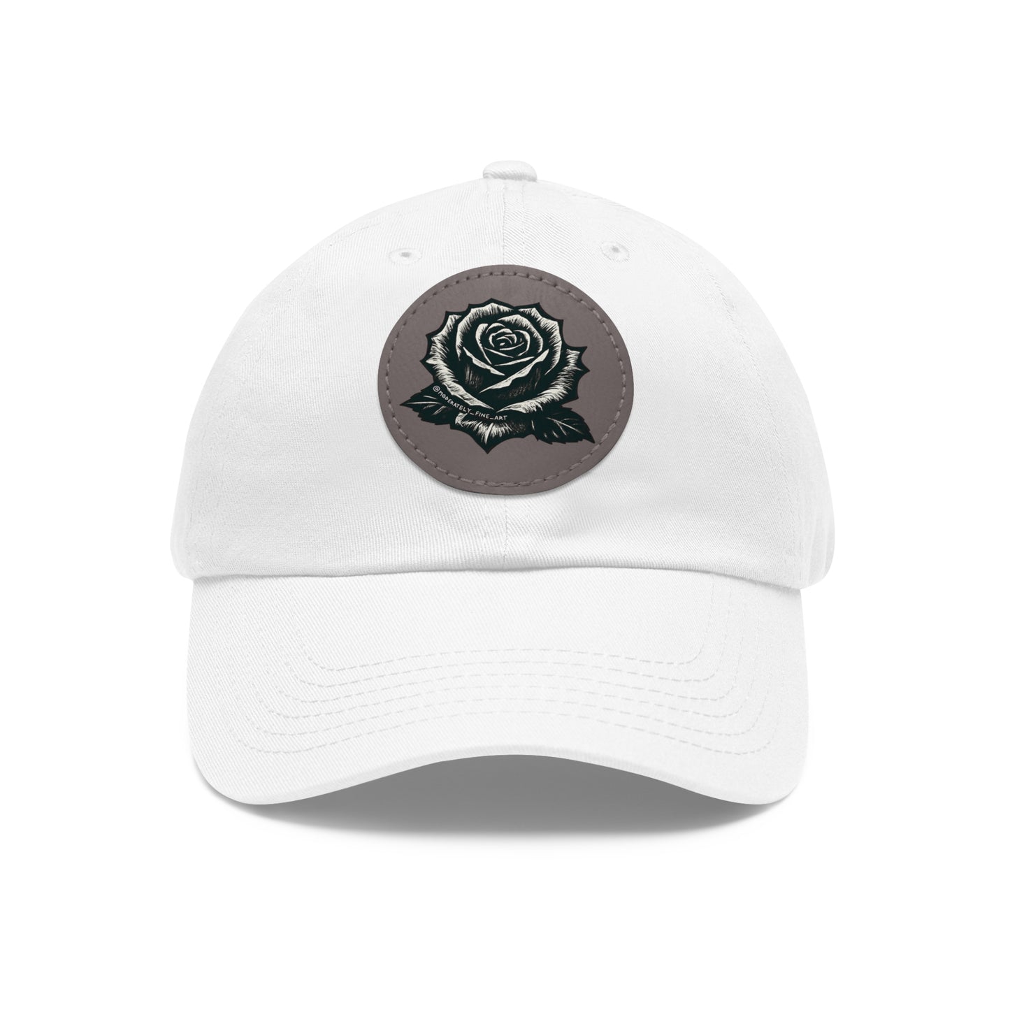 Stylish Dad Hat with Leather Rose Patch