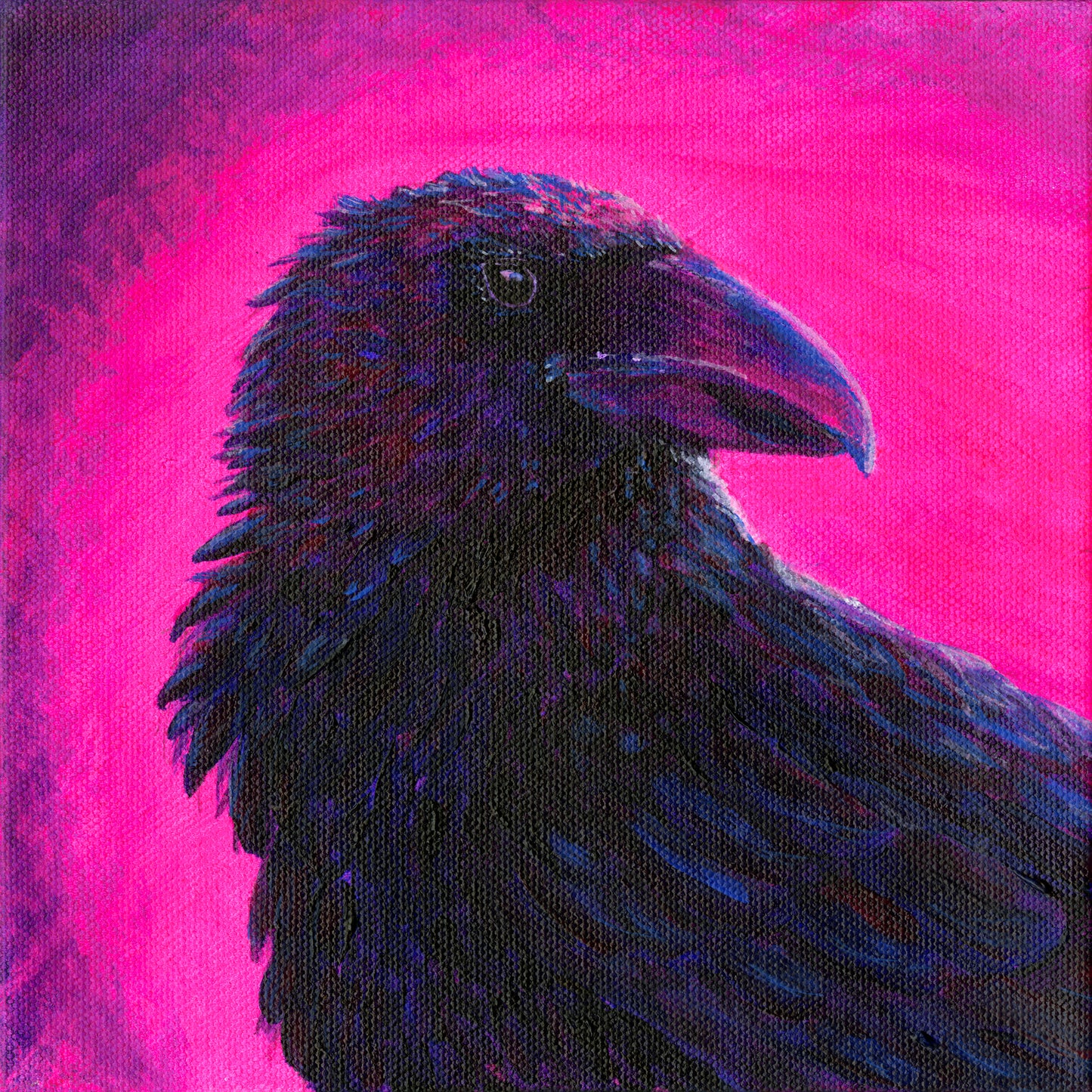 Murder 1 – Original Crow Painting on 8x8 Canvas by Andy Carlson
