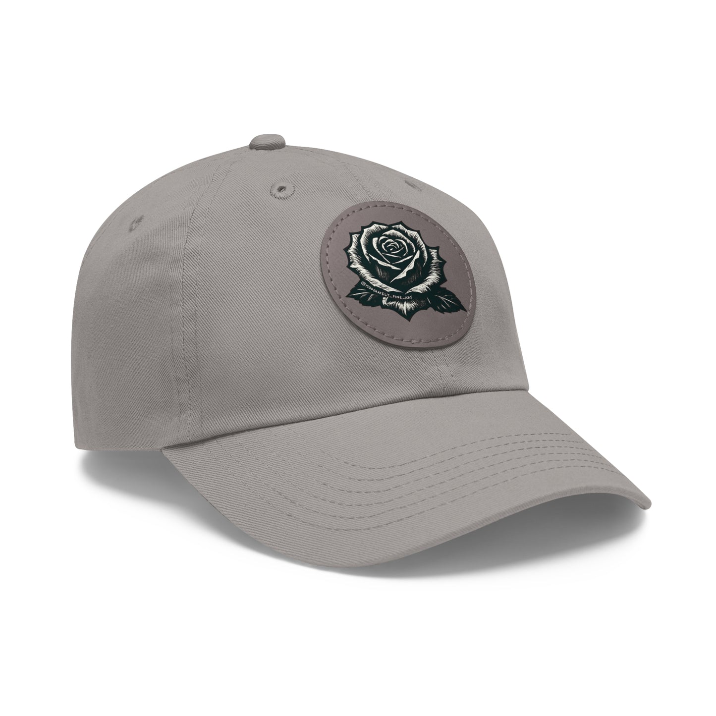 Stylish Dad Hat with Leather Rose Patch