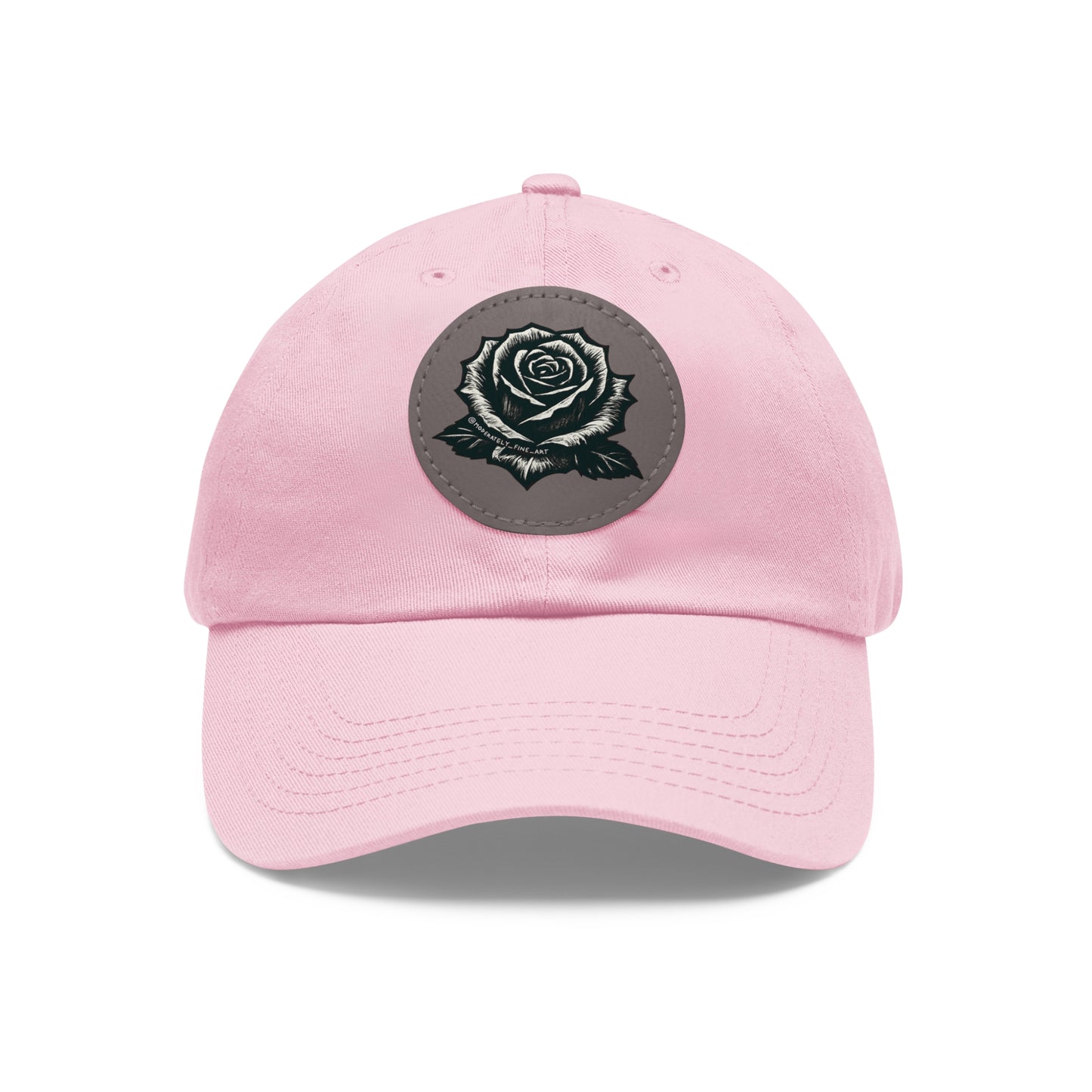 Stylish Dad Hat with Leather Rose Patch