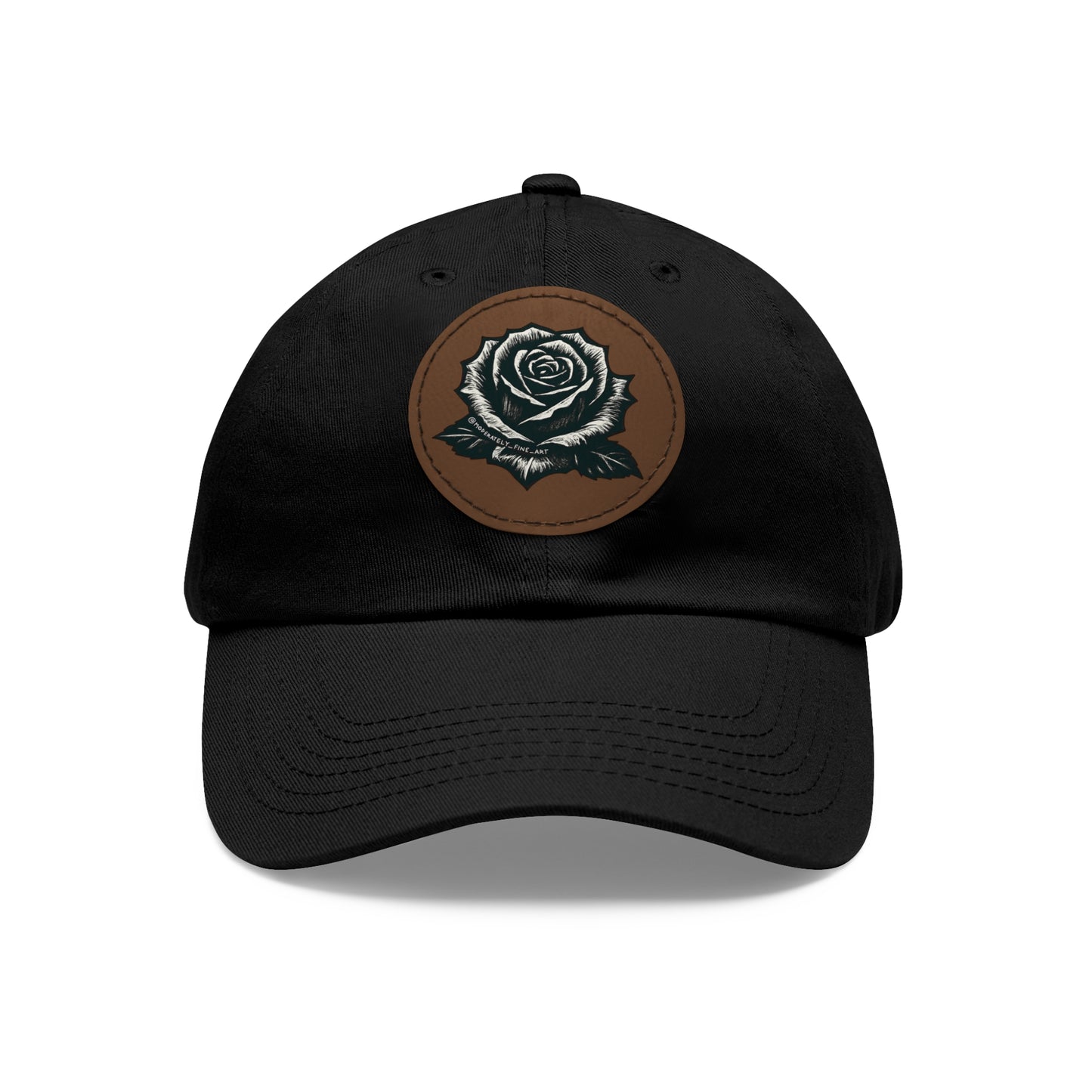 Stylish Dad Hat with Leather Rose Patch