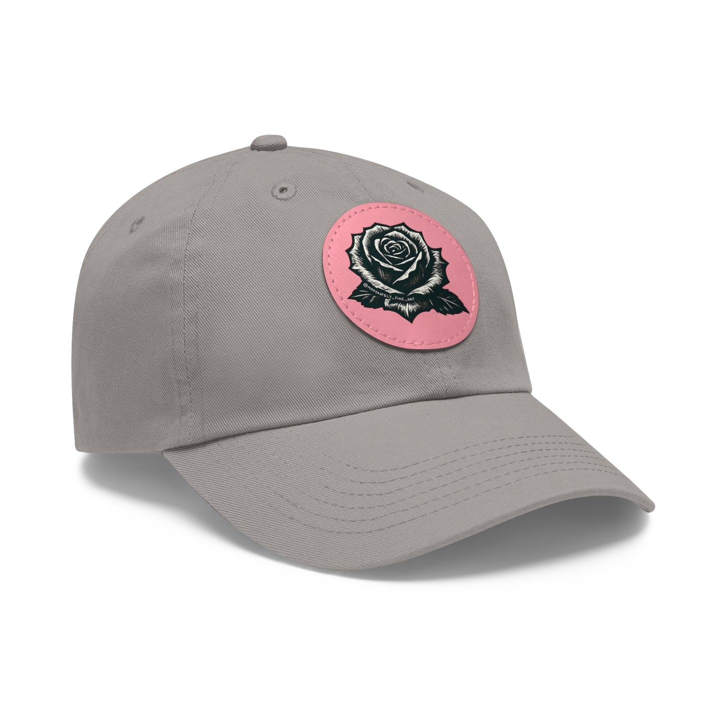 Stylish Dad Hat with Leather Rose Patch