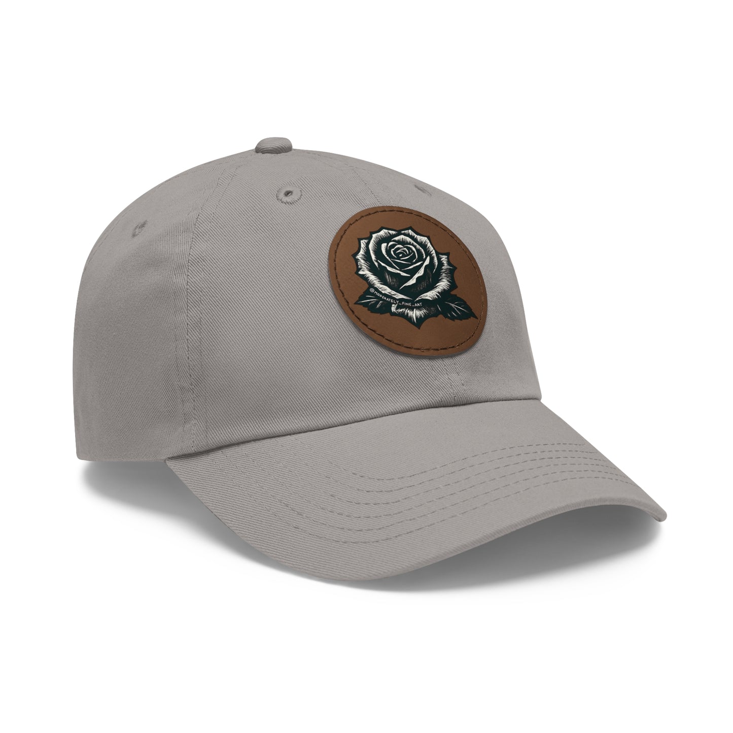 Stylish Dad Hat with Leather Rose Patch
