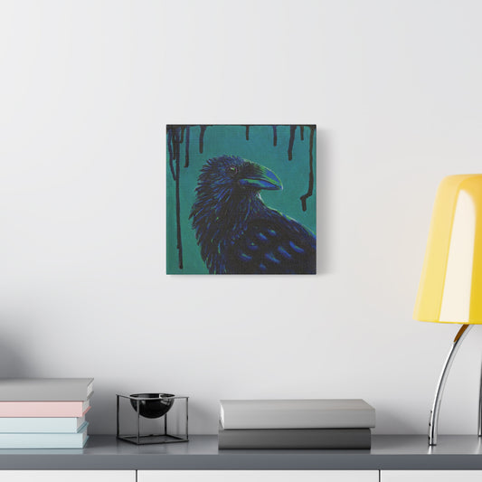 Murder 6 – Crow Painting on Wrap-around Canvas by Andy Carlson