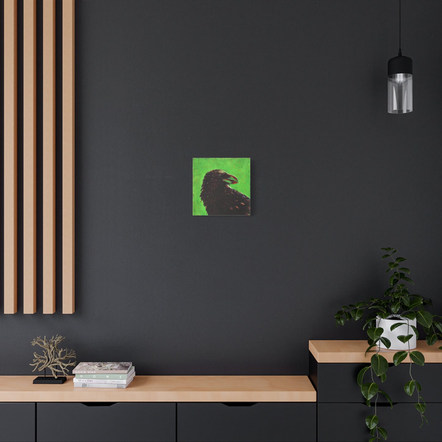 Murder 3 – Crow Painting on Wrap-around Canvas by Andy Carlson