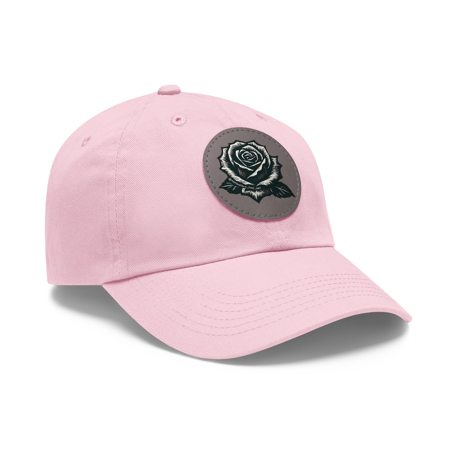 Stylish Dad Hat with Leather Rose Patch