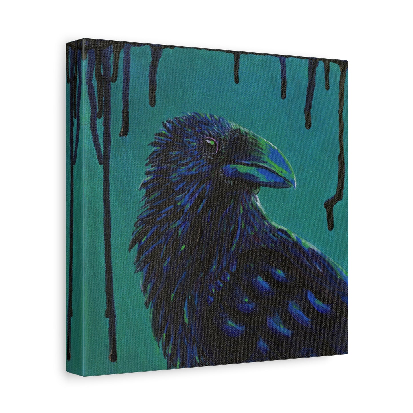 Murder 6 – Crow Painting on Wrap-around Canvas by Andy Carlson