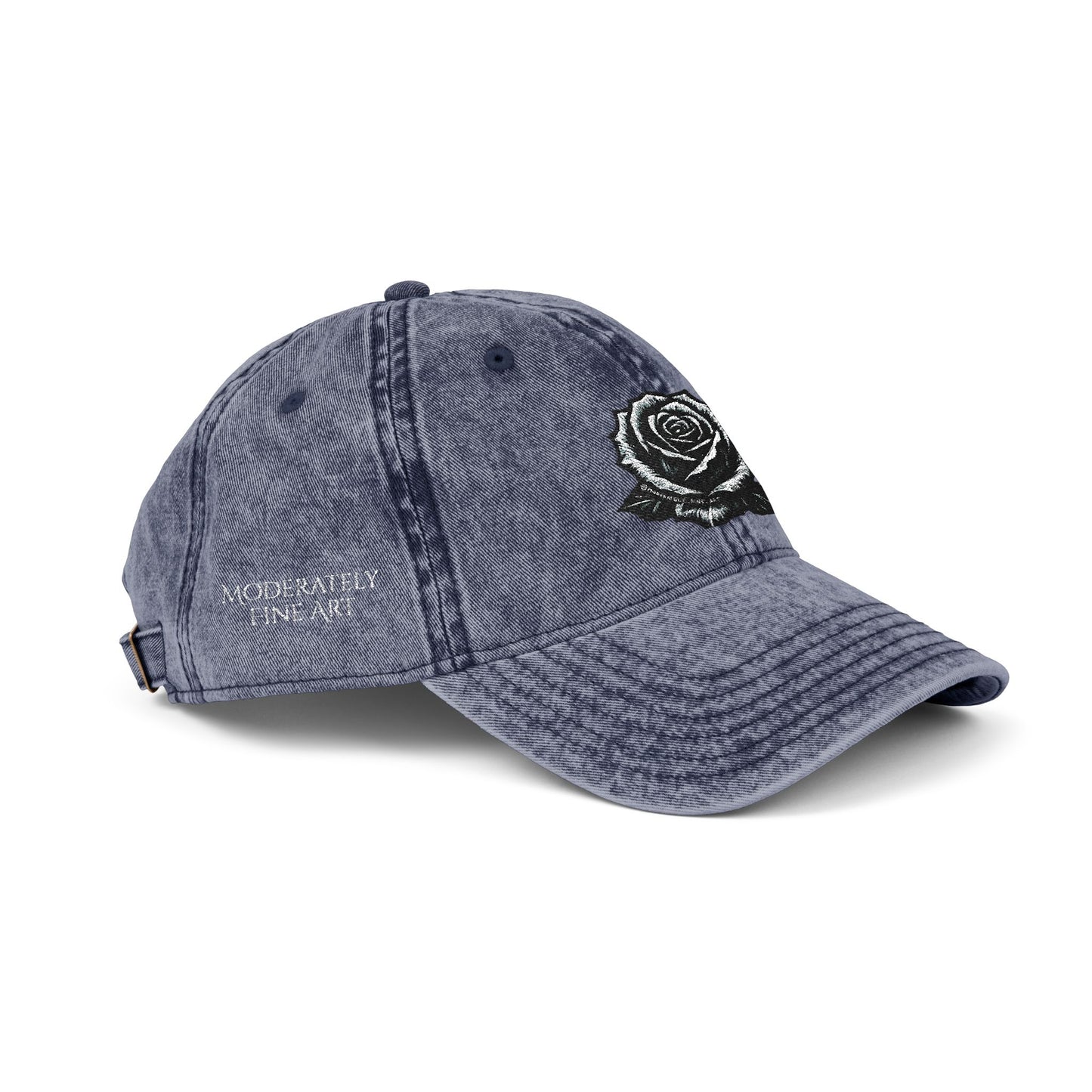 Embroidered Vintage Cap with Rose Design by Andy Carlson