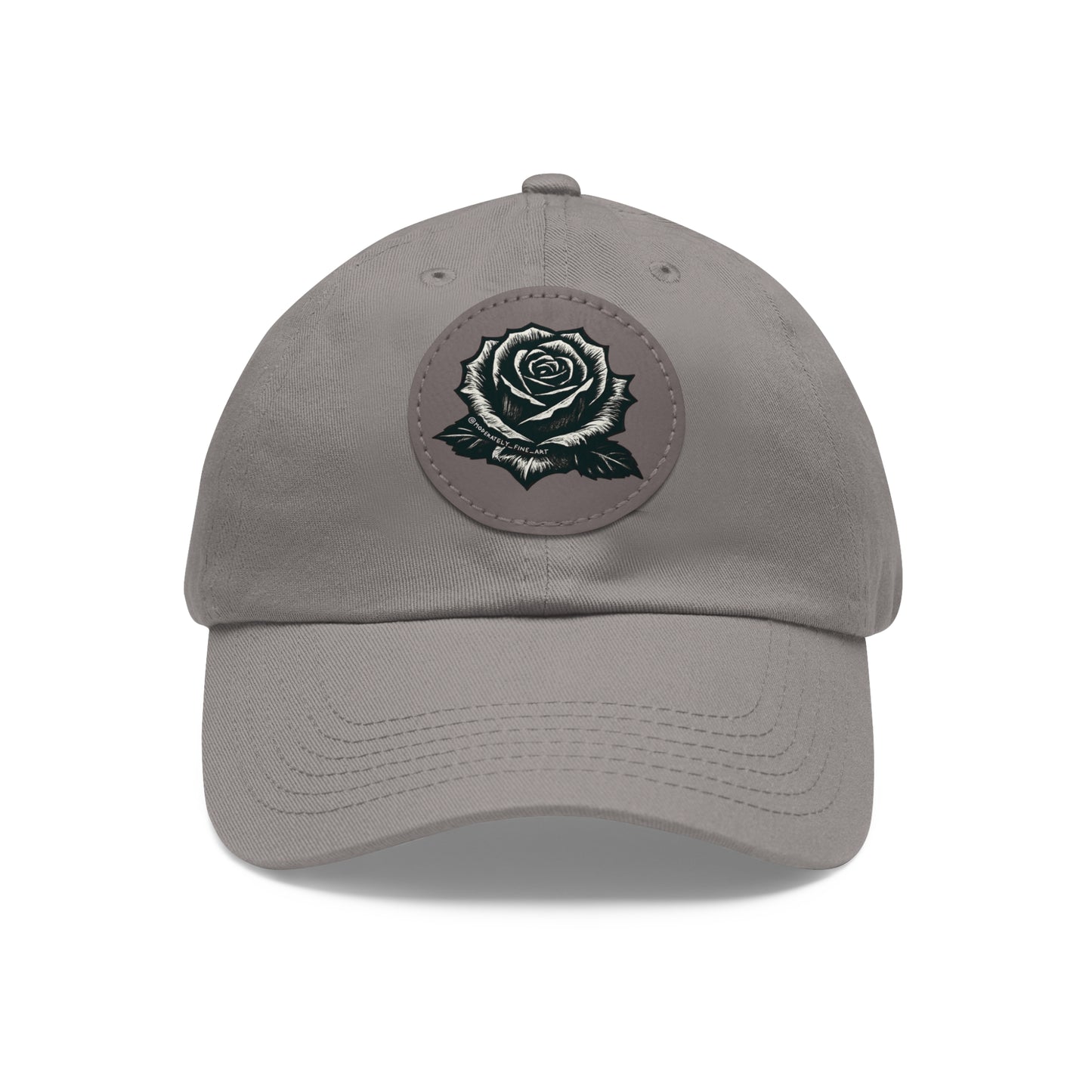 Stylish Dad Hat with Leather Rose Patch