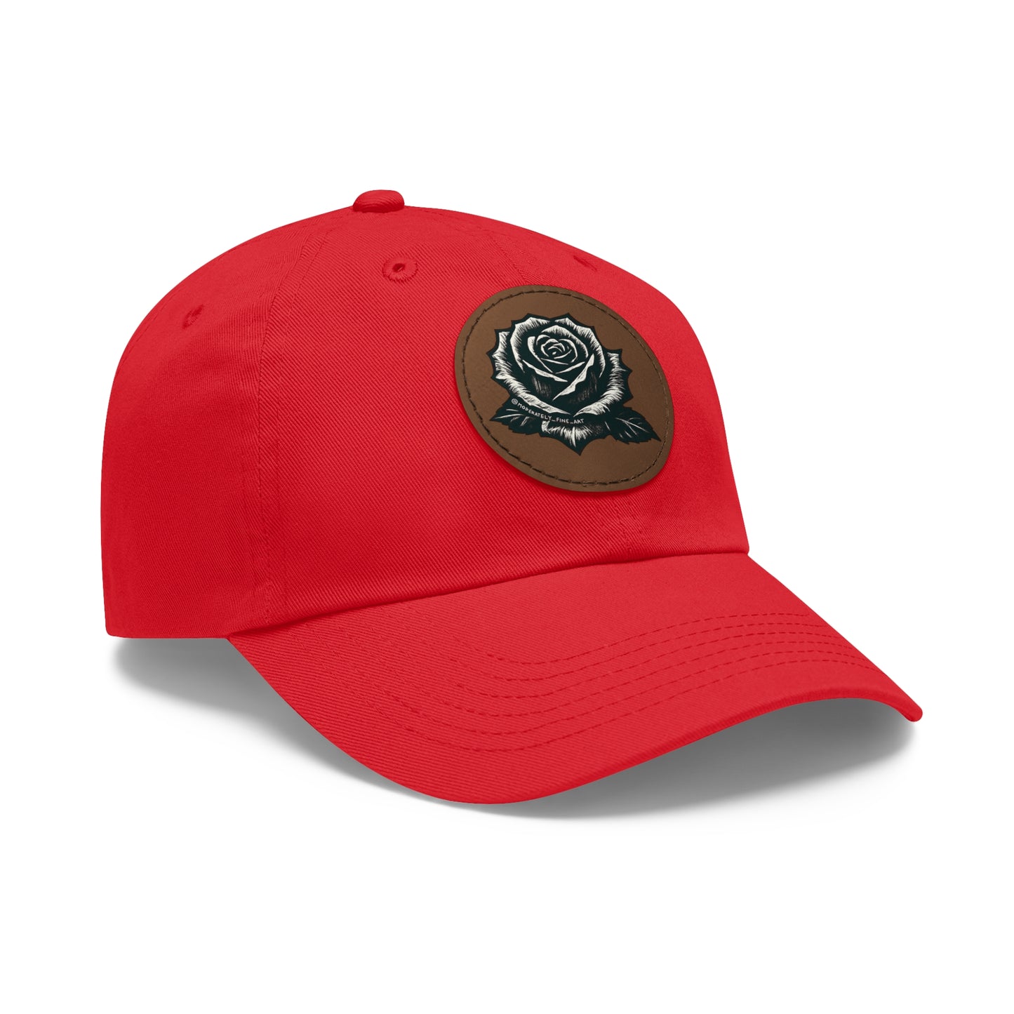 Stylish Dad Hat with Leather Rose Patch