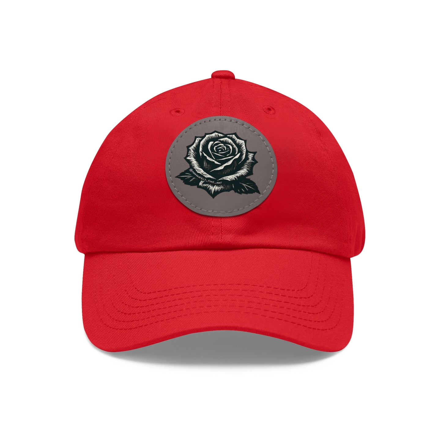 Stylish Dad Hat with Leather Rose Patch