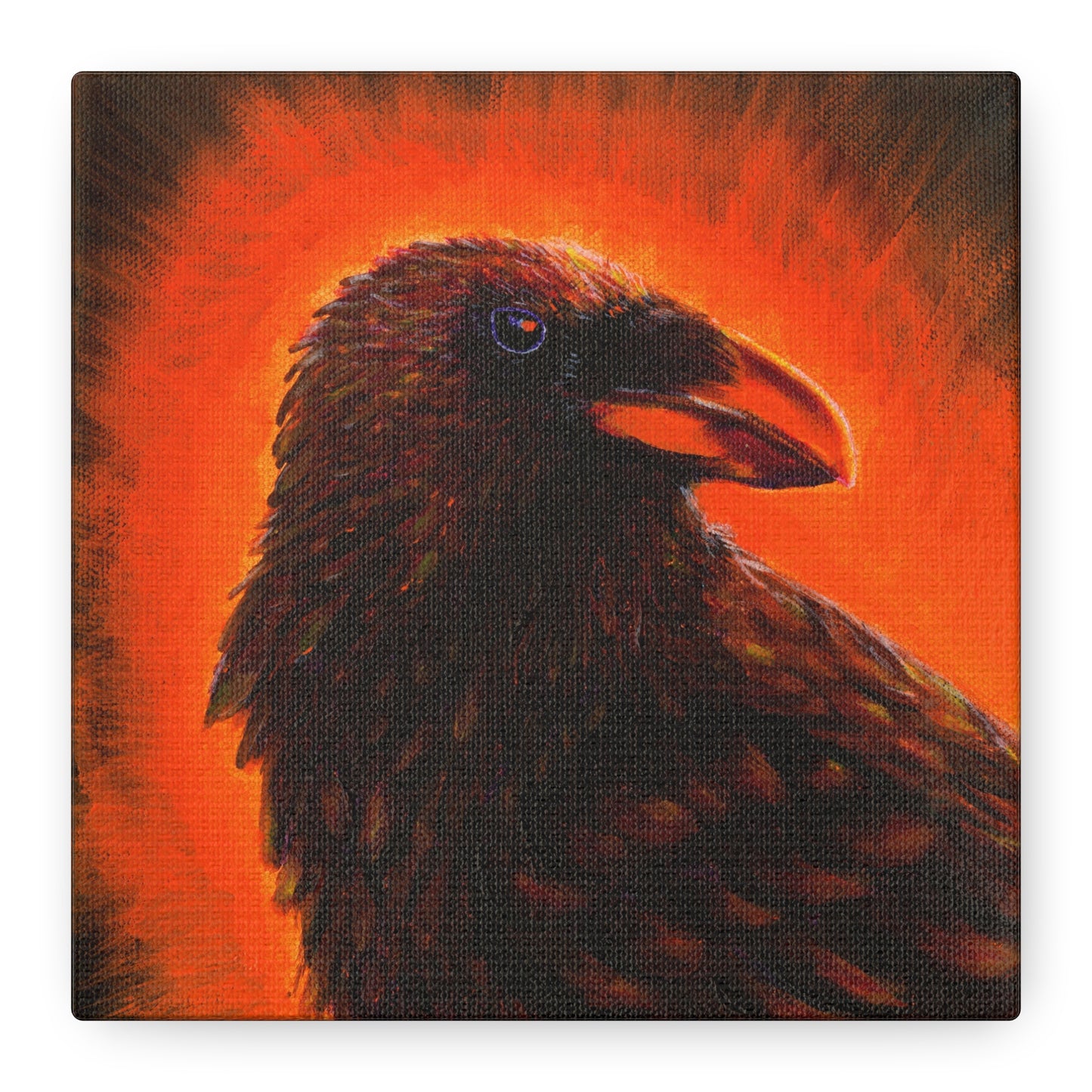 Murder 4 – Crow Painting on Wrap-around Canvas by Andy Carlson