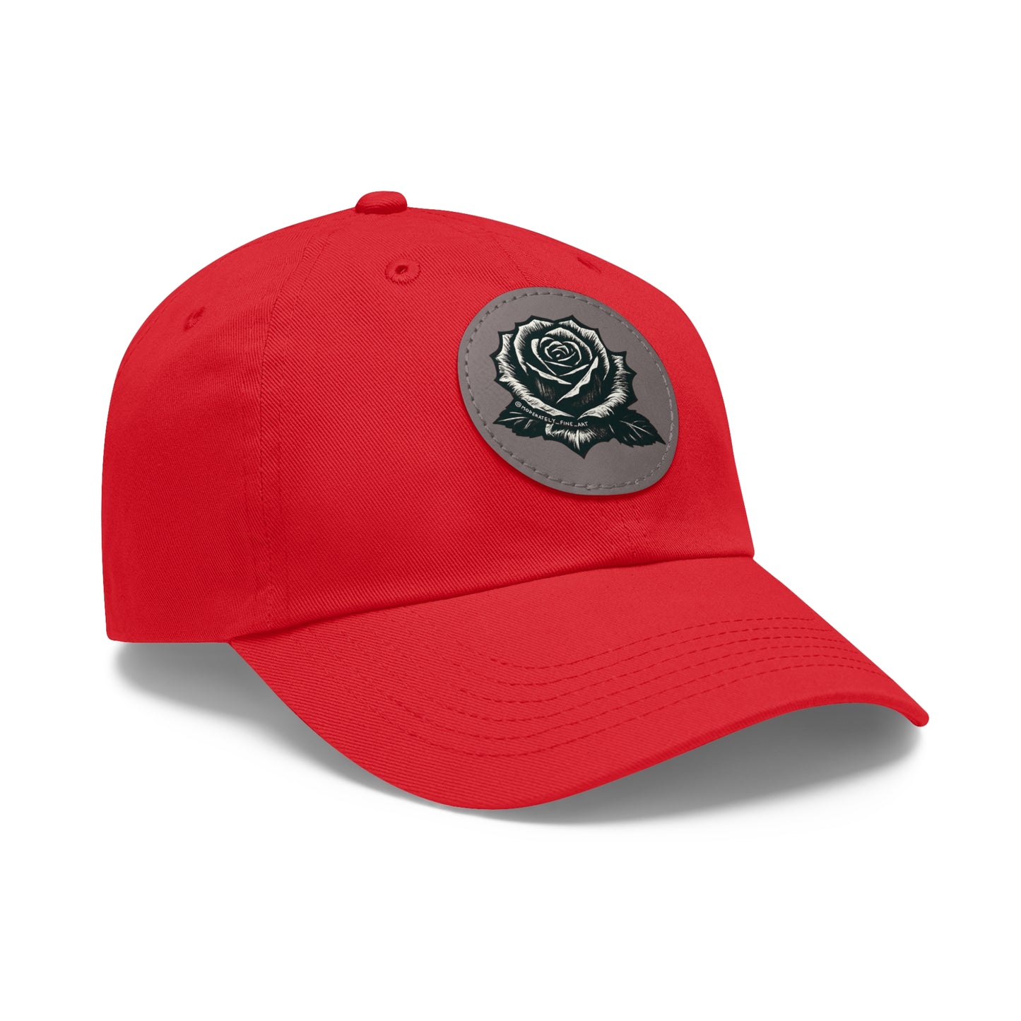 Stylish Dad Hat with Leather Rose Patch