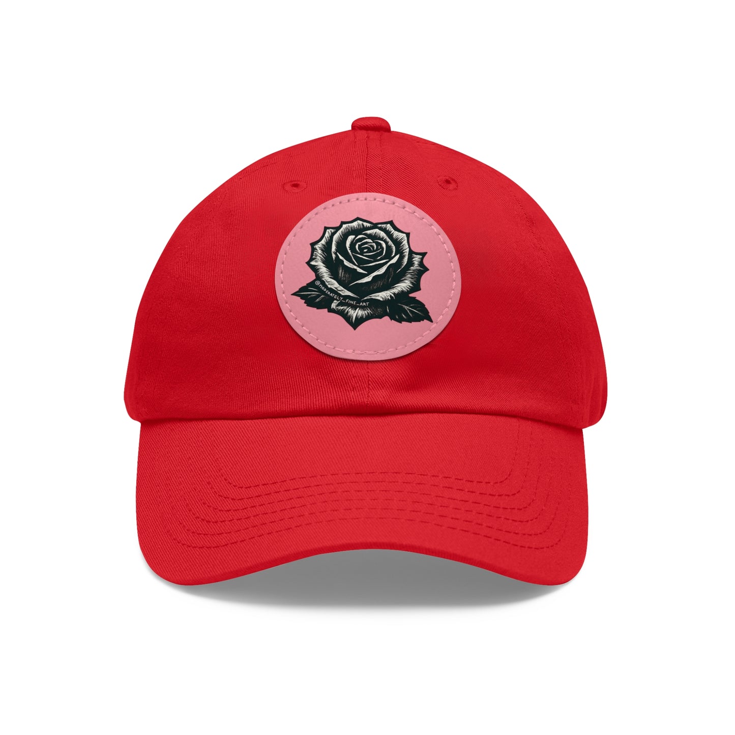 Stylish Dad Hat with Leather Rose Patch