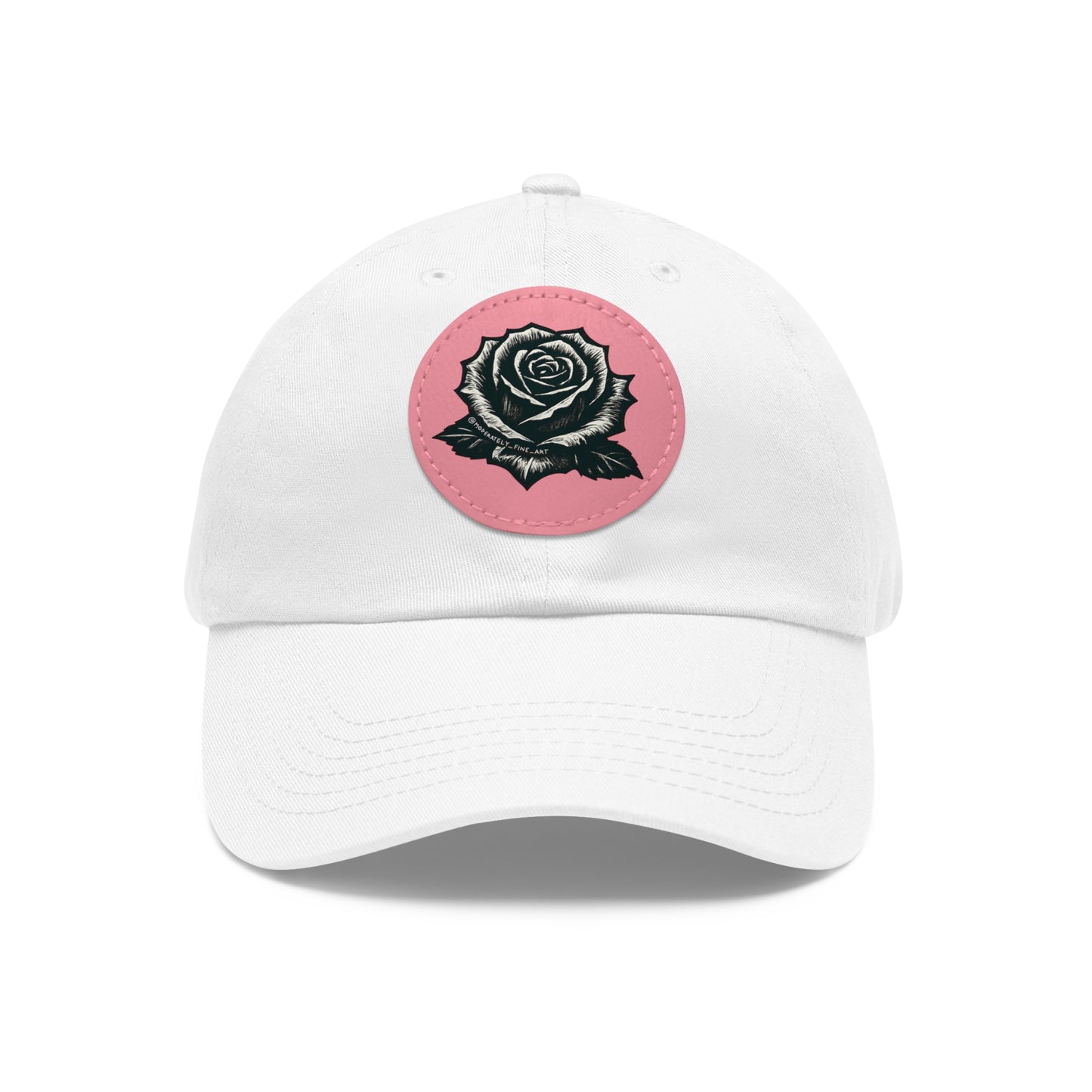 Stylish Dad Hat with Leather Rose Patch