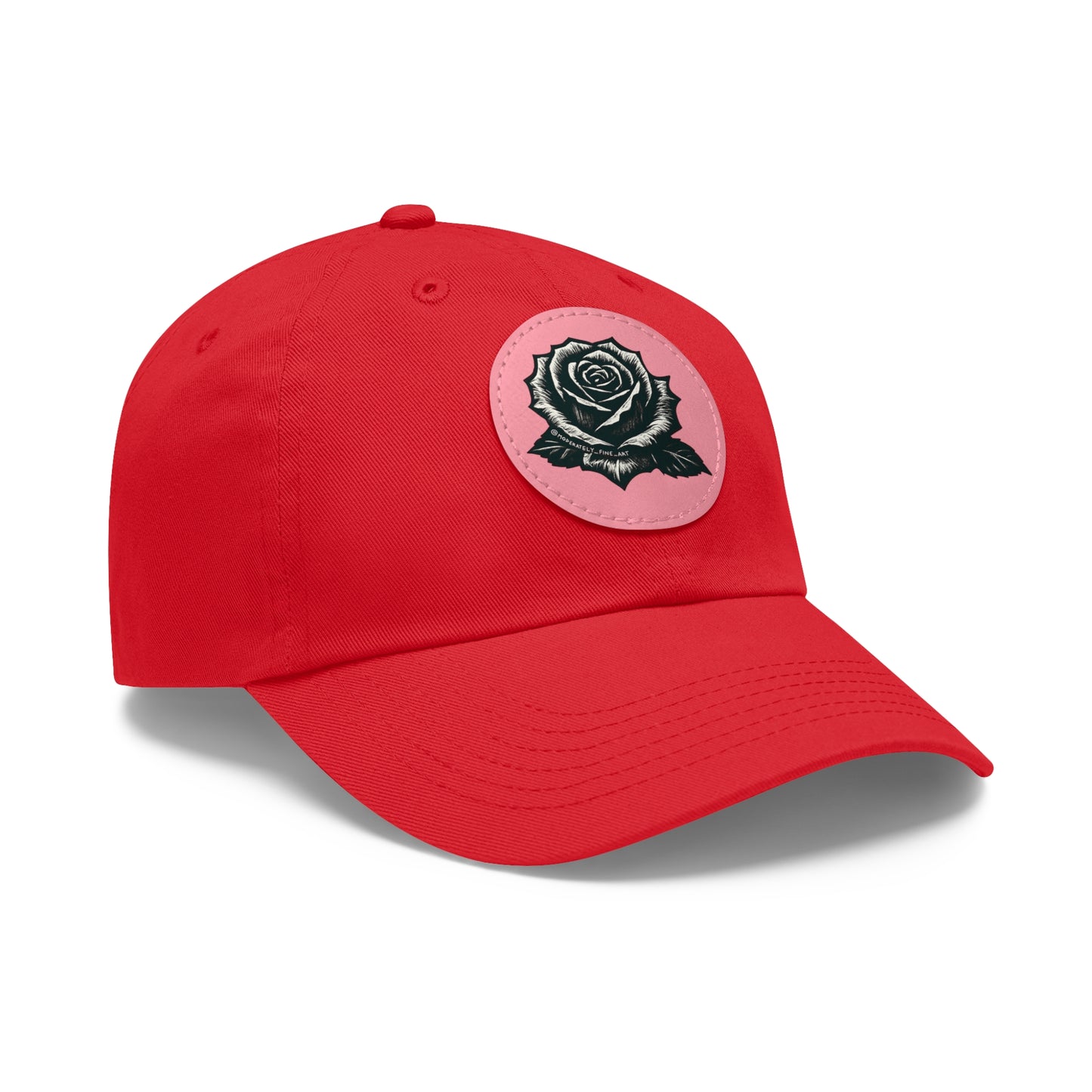 Stylish Dad Hat with Leather Rose Patch